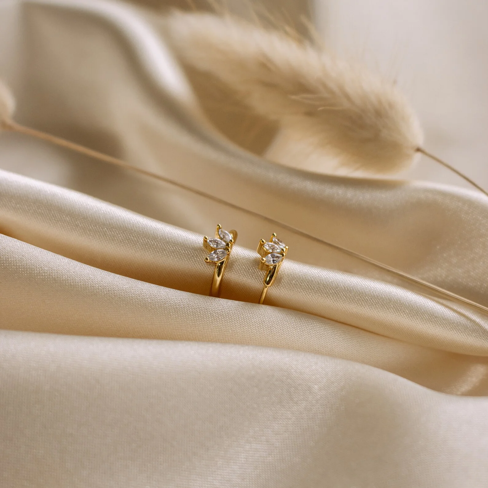 Giana Marquise Huggies in 18K Gold - Image 6