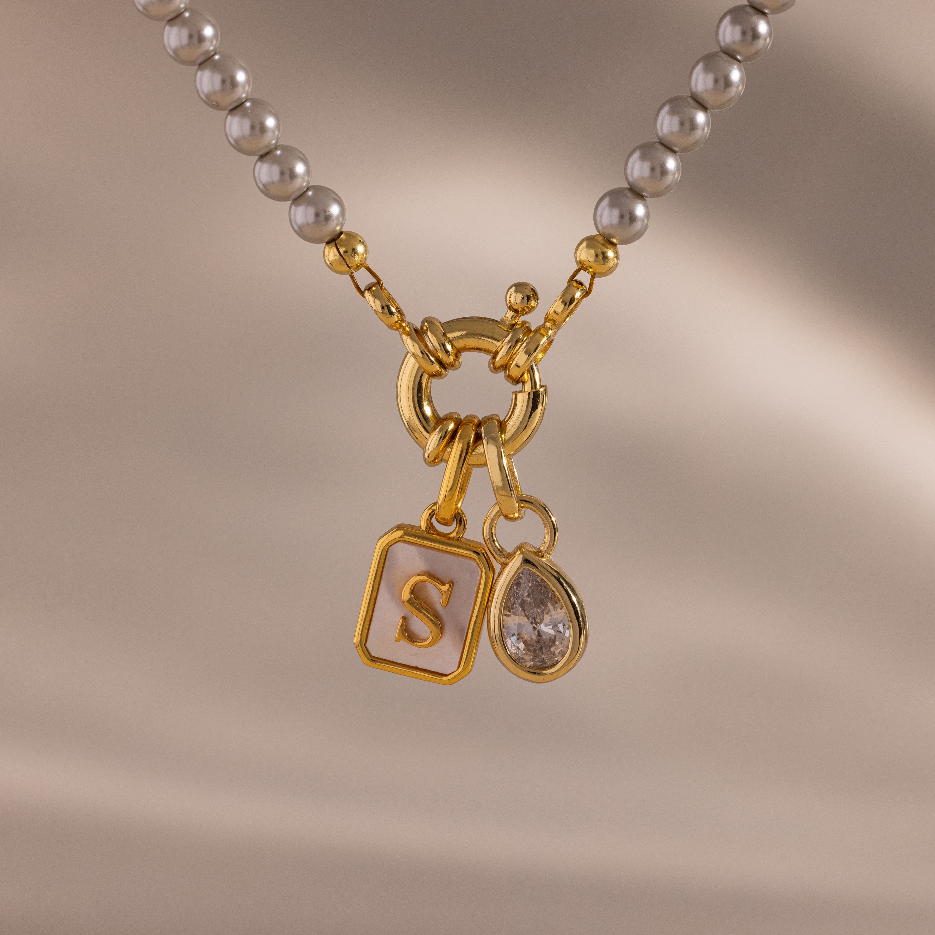 Grey Pearl Charm Necklace - Image 2