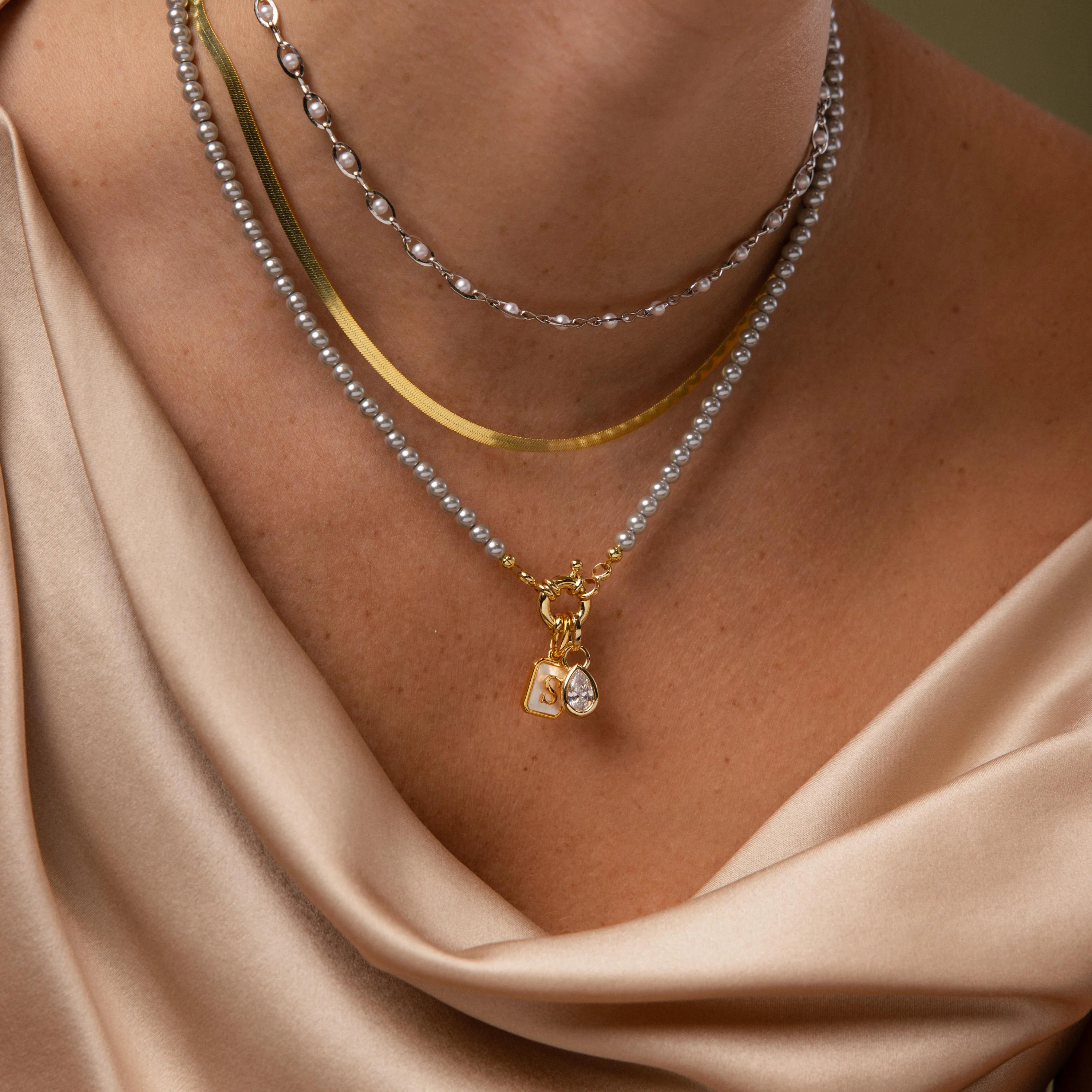 Grey Pearl Charm Necklace - Image 7