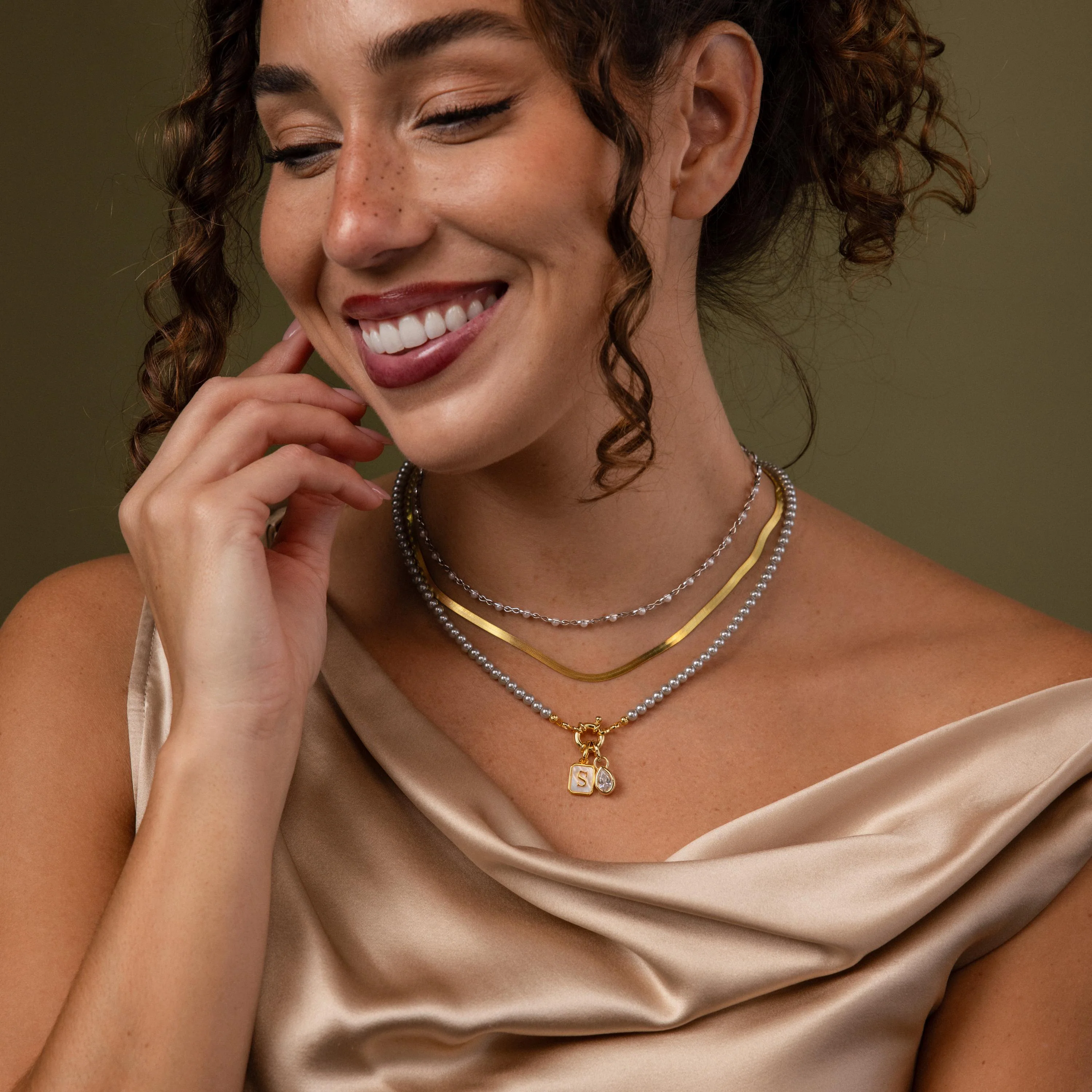 Grey Pearl Charm Necklace - Image 9