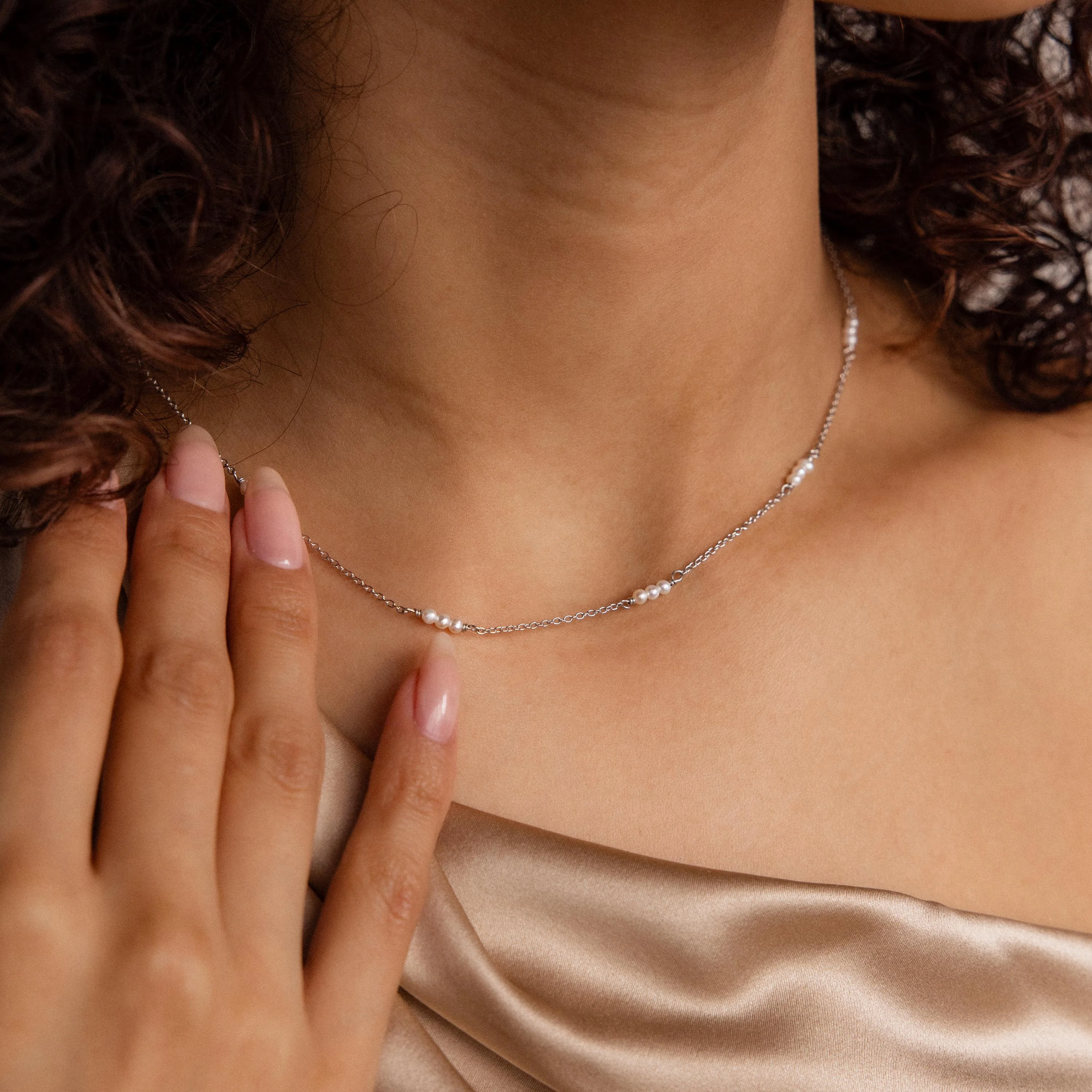 Hali Pearl Station Necklace - Image 7