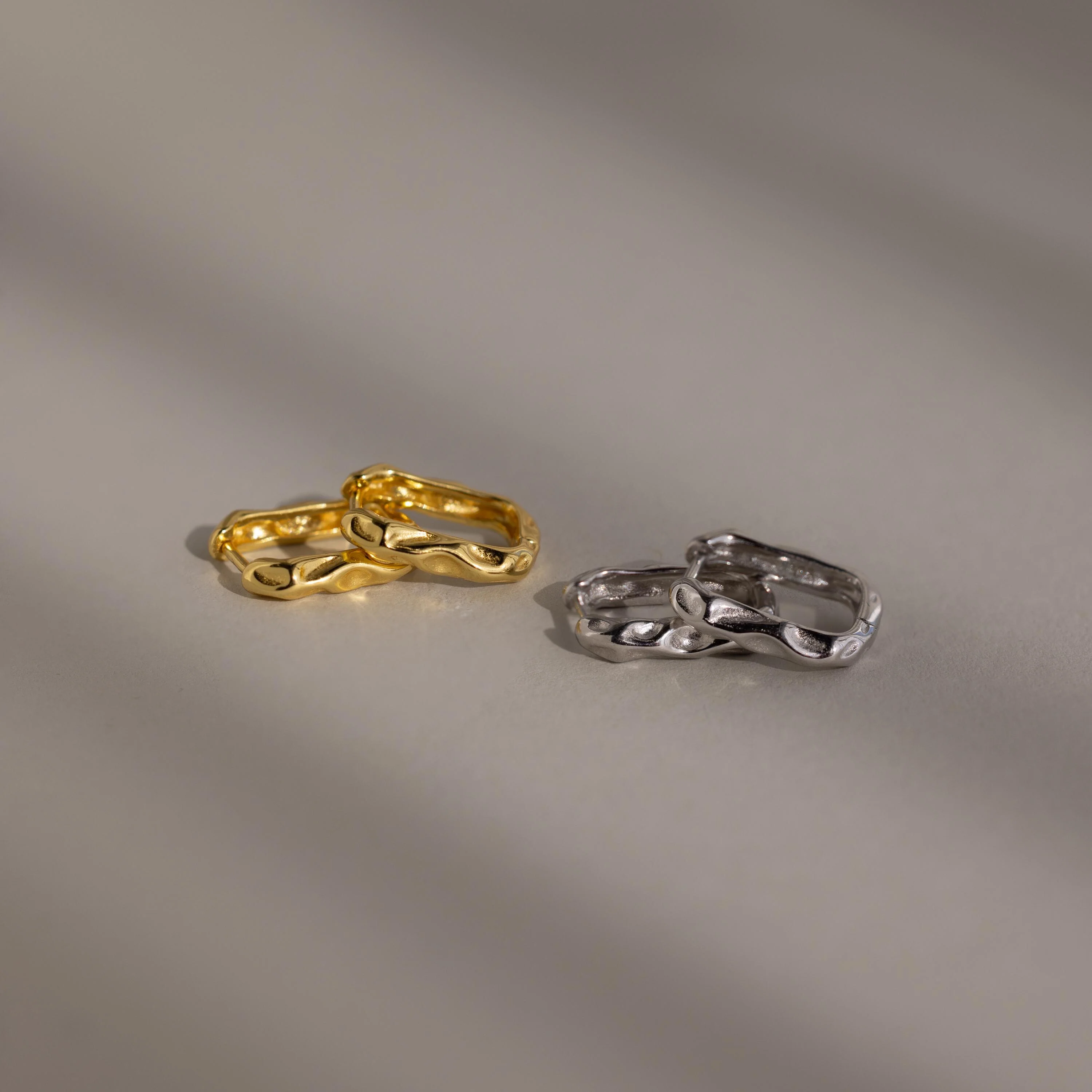 Hammered Rectangle Hoops - Image 7