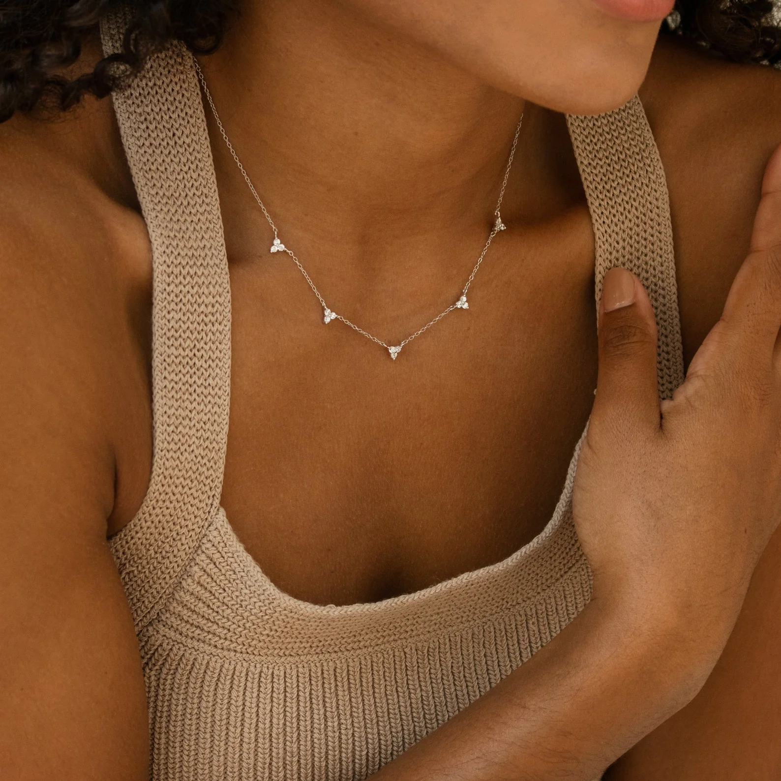 Hana Diamond Station Necklace - Image 4