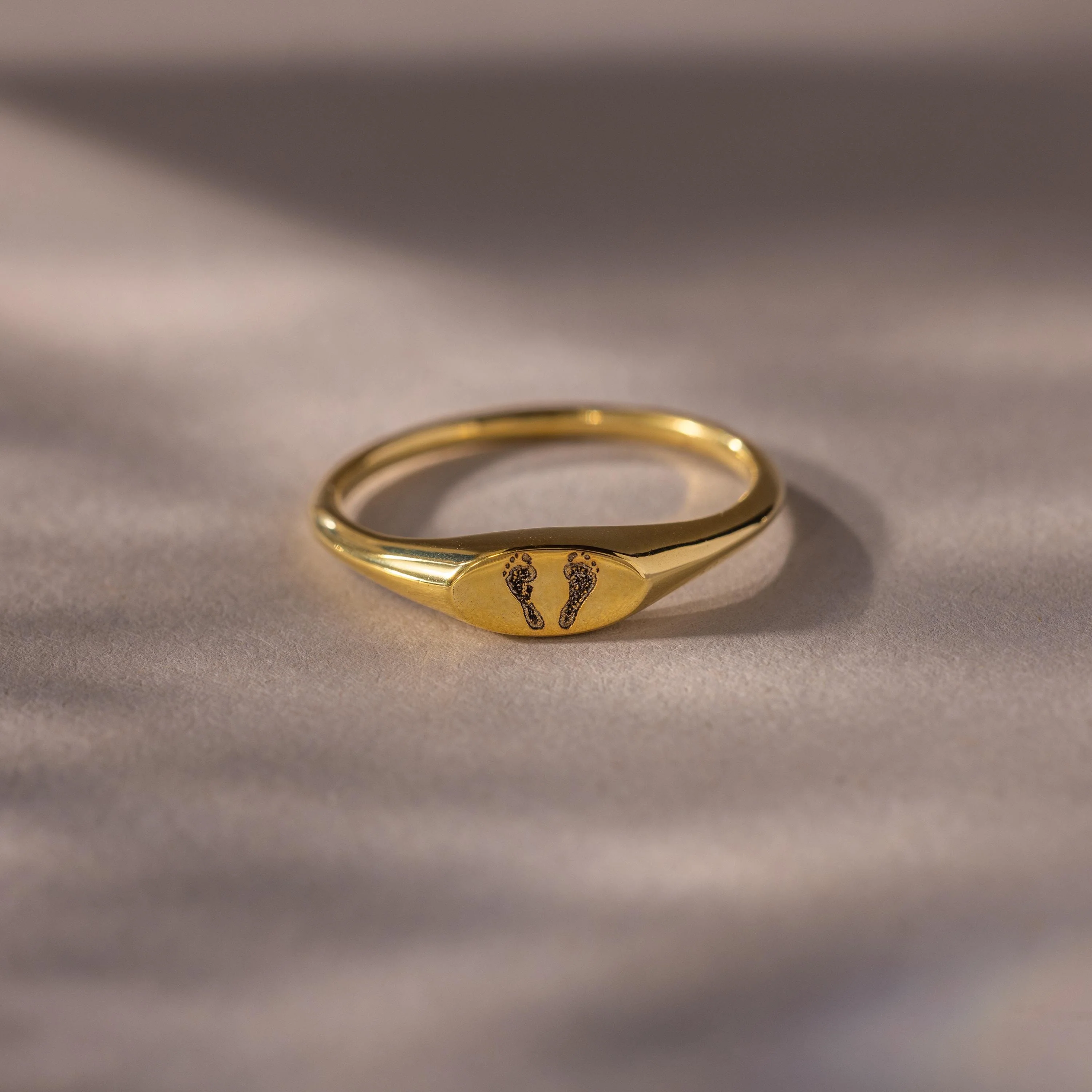 Hand & Footprint Signet Ring