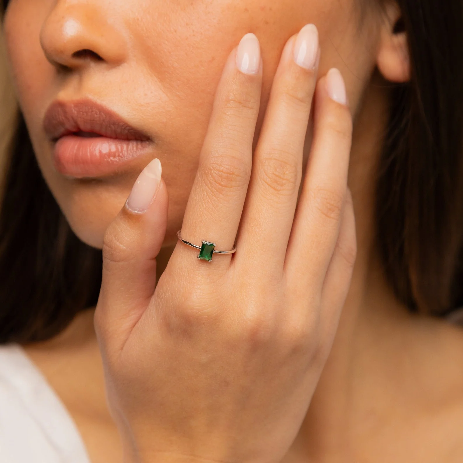 Harley Emerald Ring in Silver - Image 4