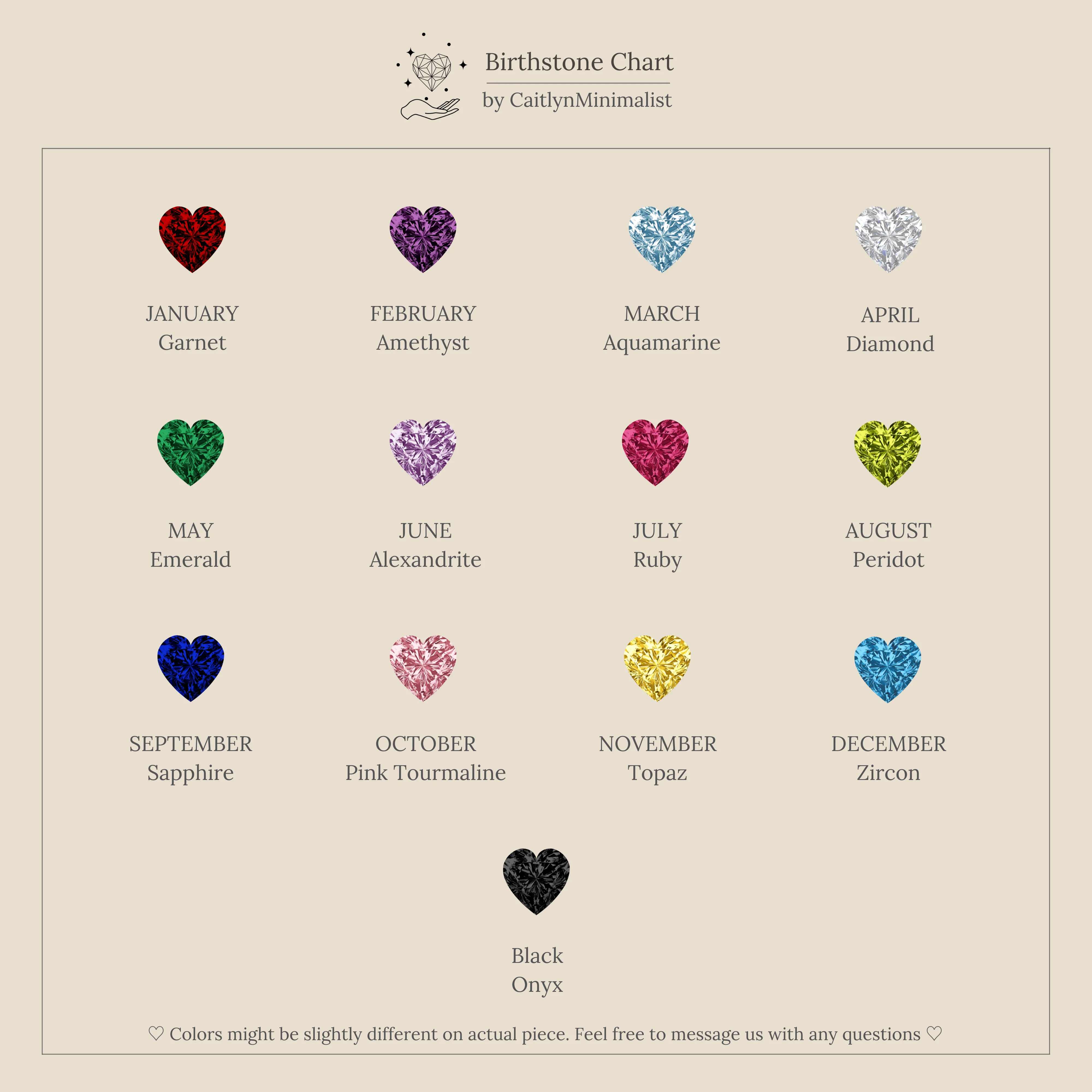 Bezel Heart Birthstone Studs - Image 8