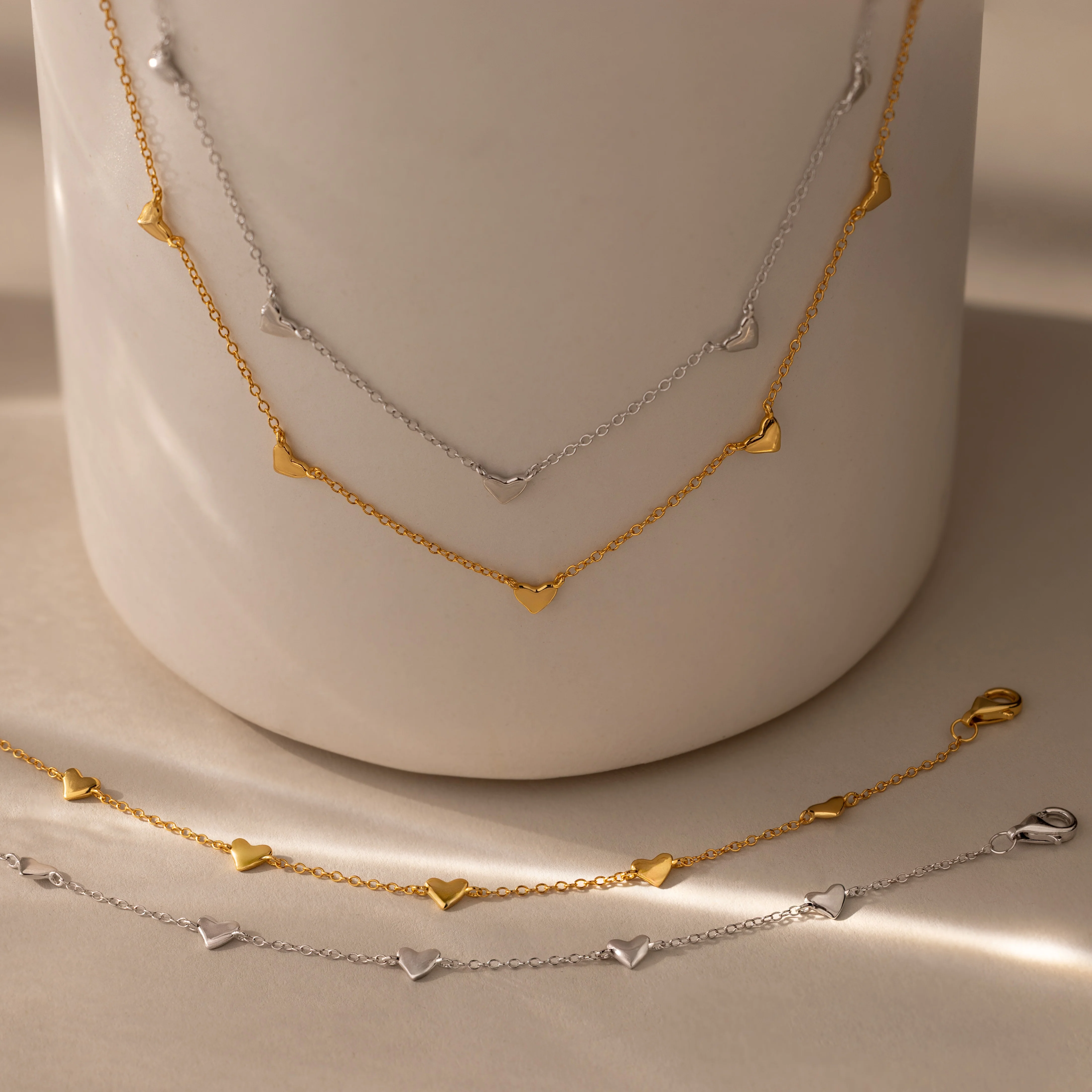 Heart Station Necklace & Bracelet Set - Image 7