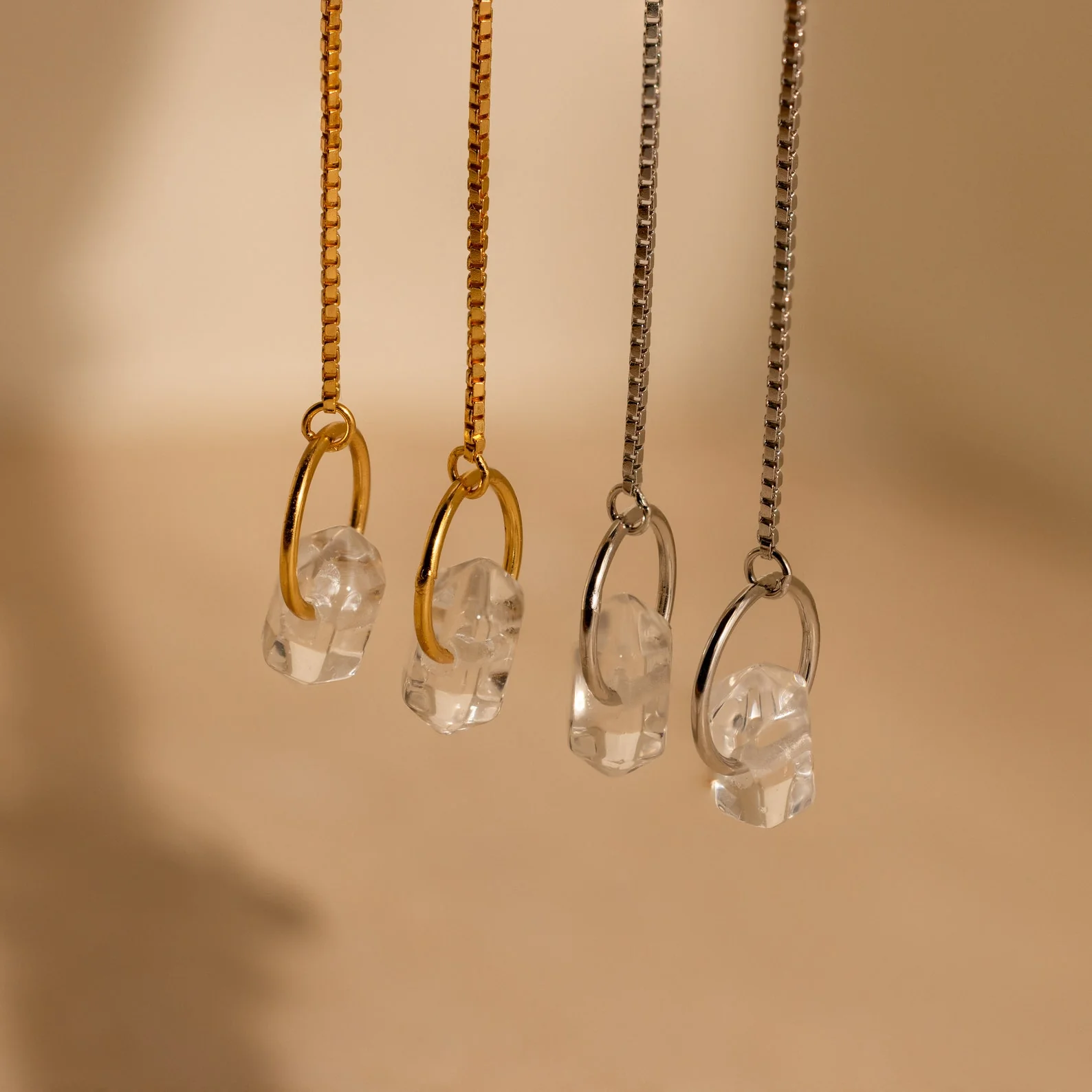 Herkimer Diamond Threader Earrings - Image 3