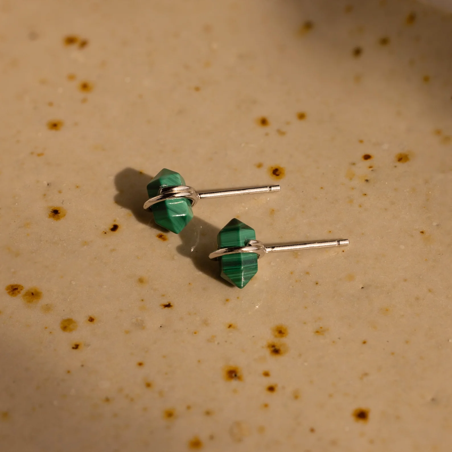 Herkimer Malachite Studs - Image 5