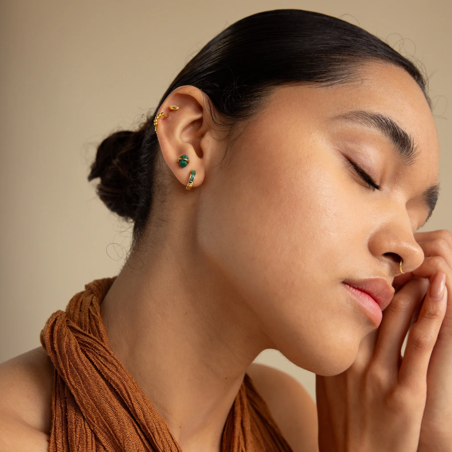 Herkimer Malachite Studs - Image 6