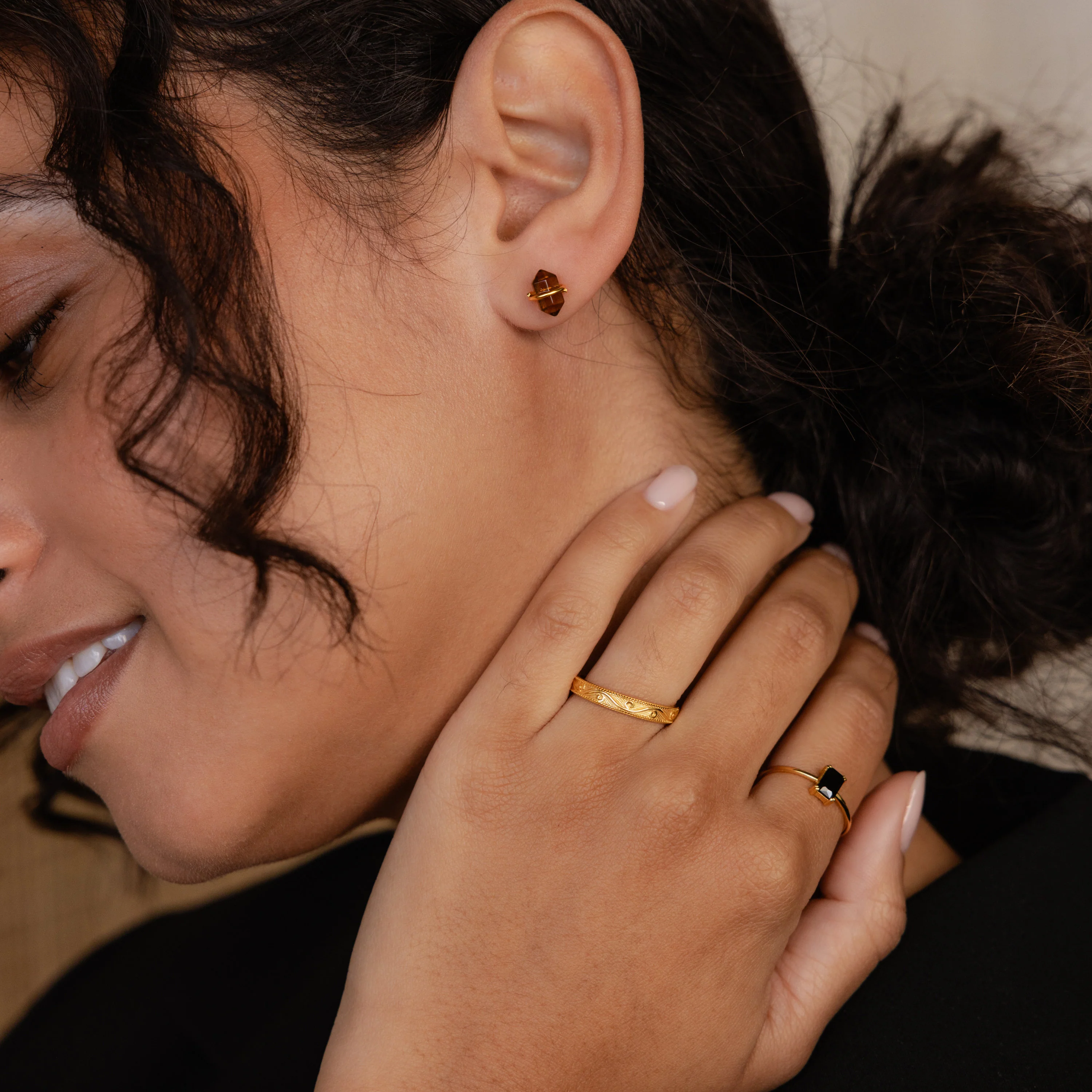 Herkimer Smoky Quartz Studs - Image 6