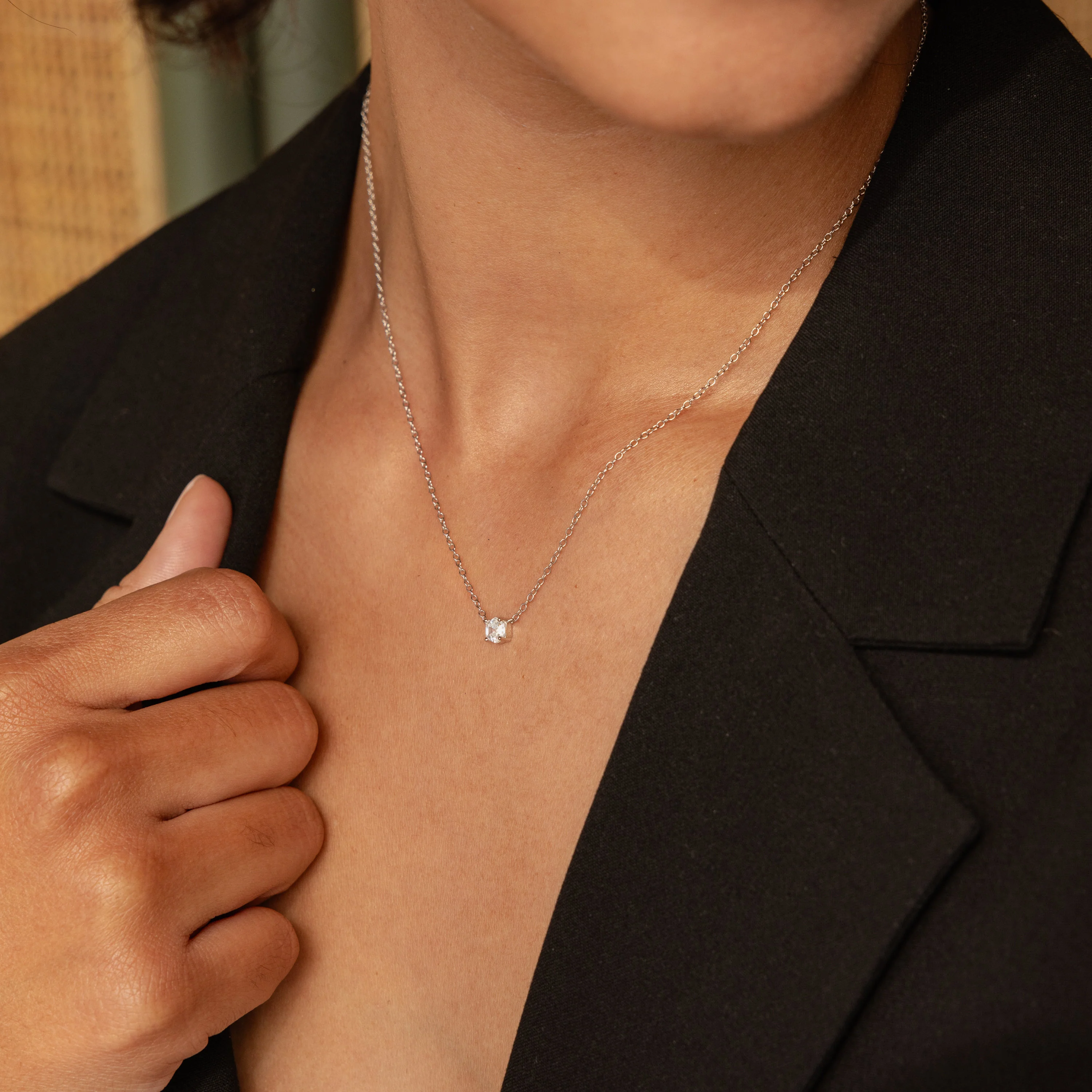 Hexagon Diamond Necklace - Image 4