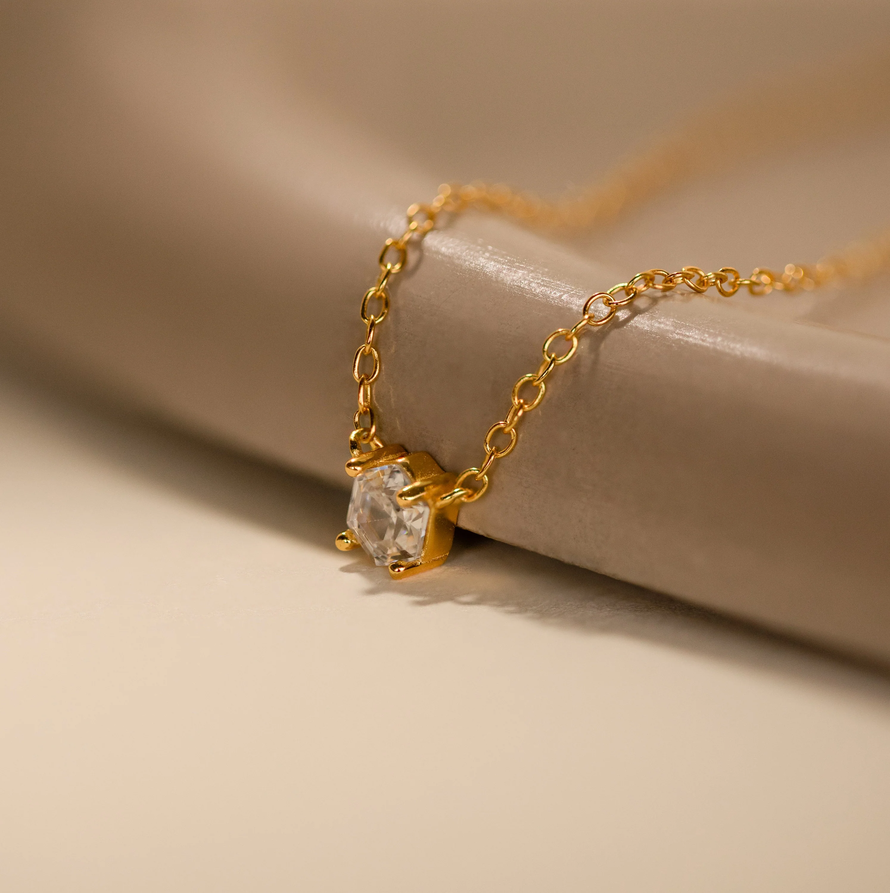 Hexagon Diamond Necklace - Image 7