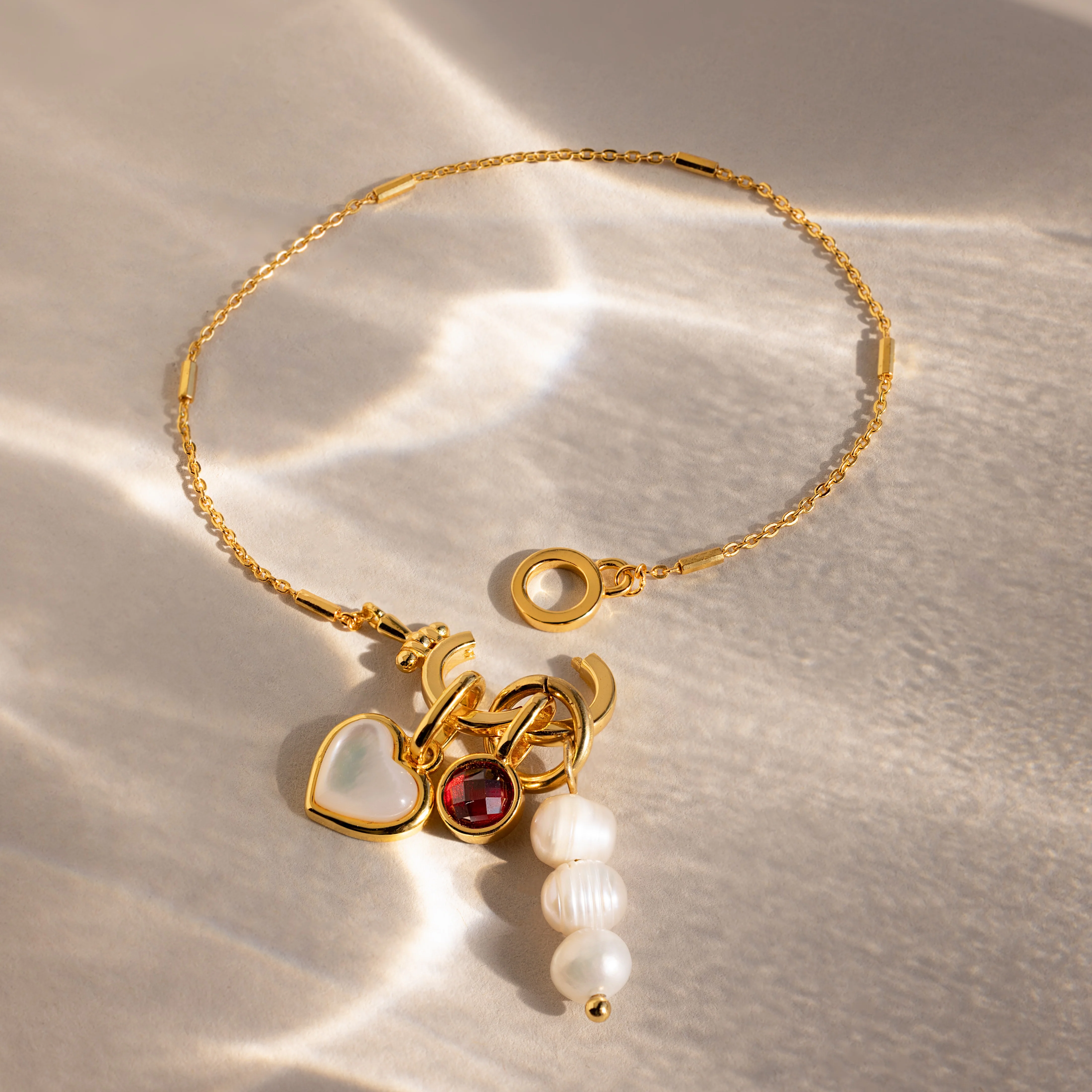 Hinged Circle Charm Bracelet - Image 4