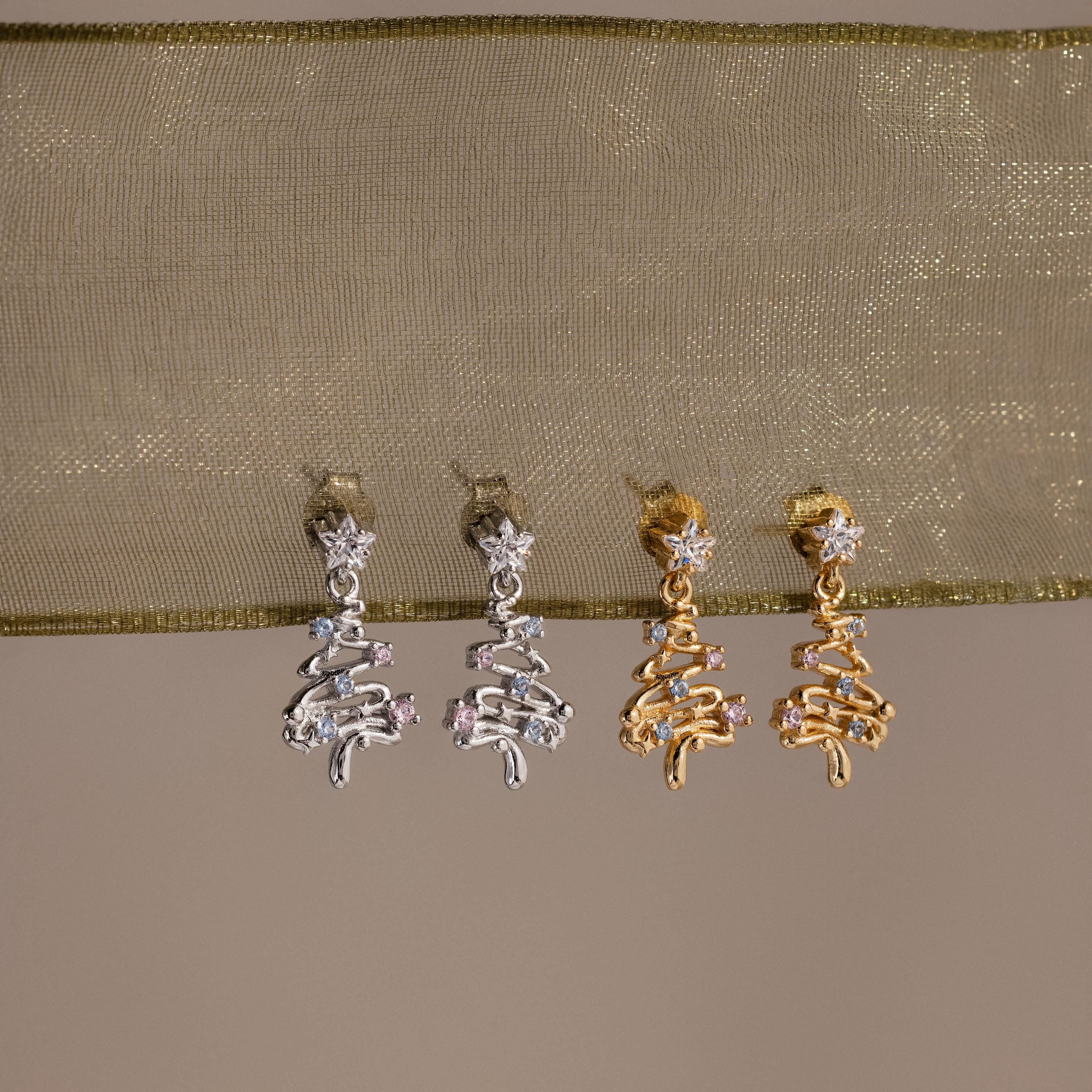 Holiday Diamond Tree Studs in 18K Gold - Image 5