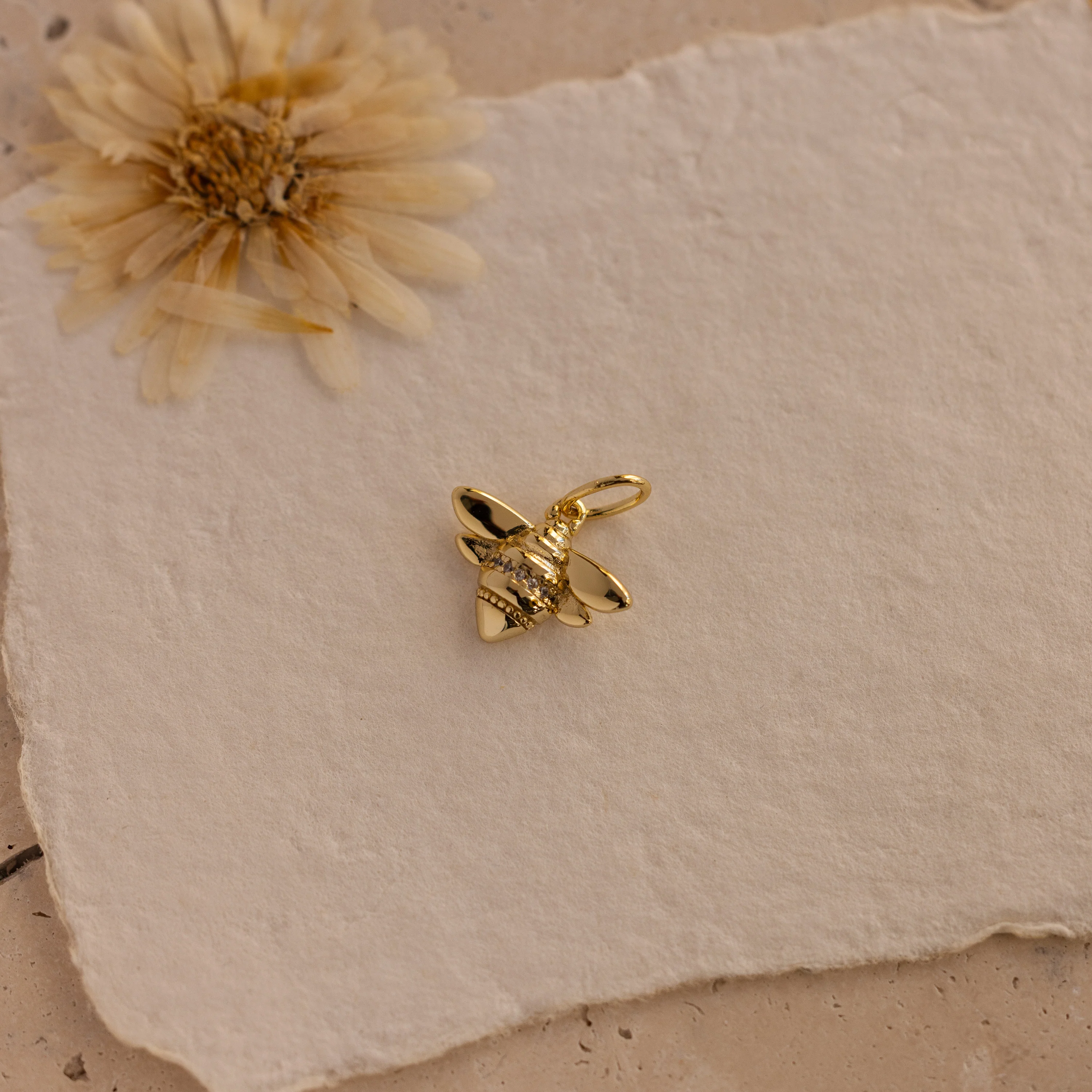 Honeybee Charm in 18K Gold - Image 5