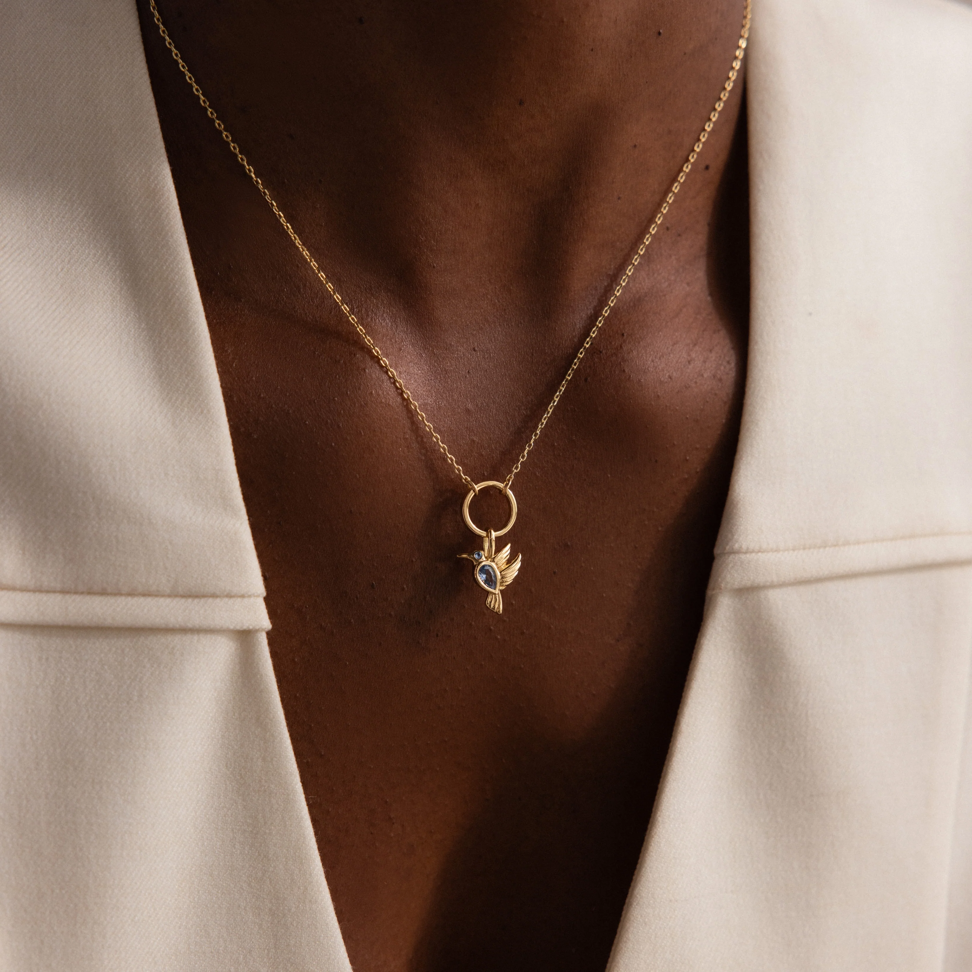 Hummingbird Charm in 18K Gold - Image 2