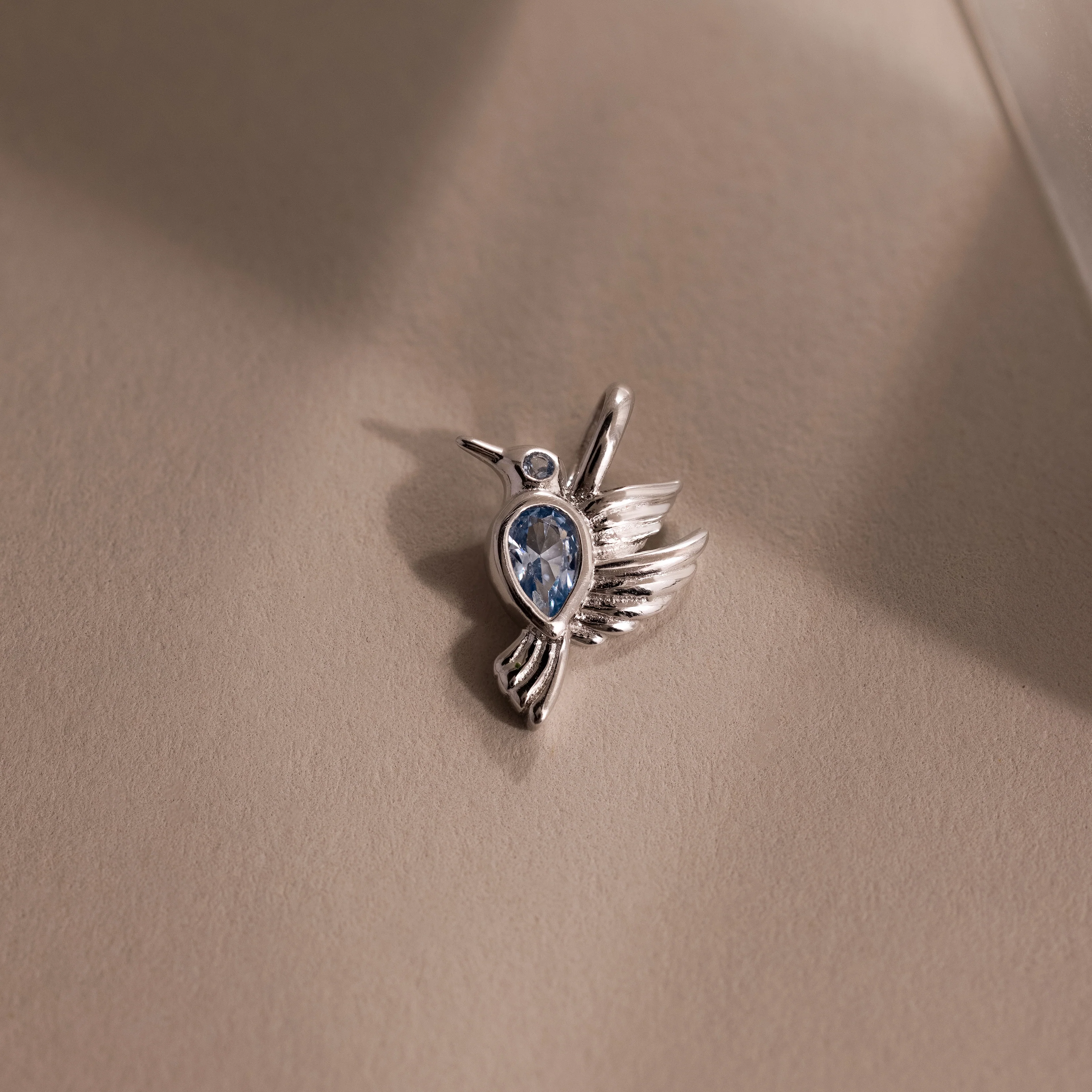Hummingbird Charm in Silver - Image 3