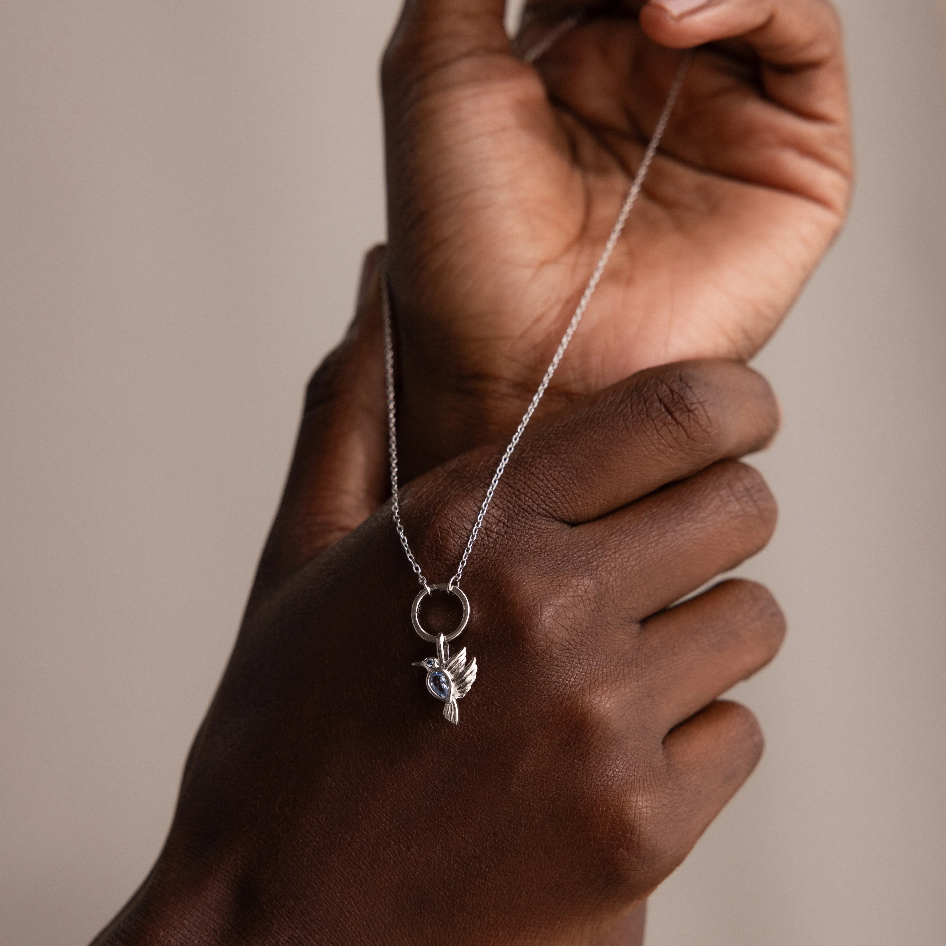 Hummingbird Charm in Silver - Image 4