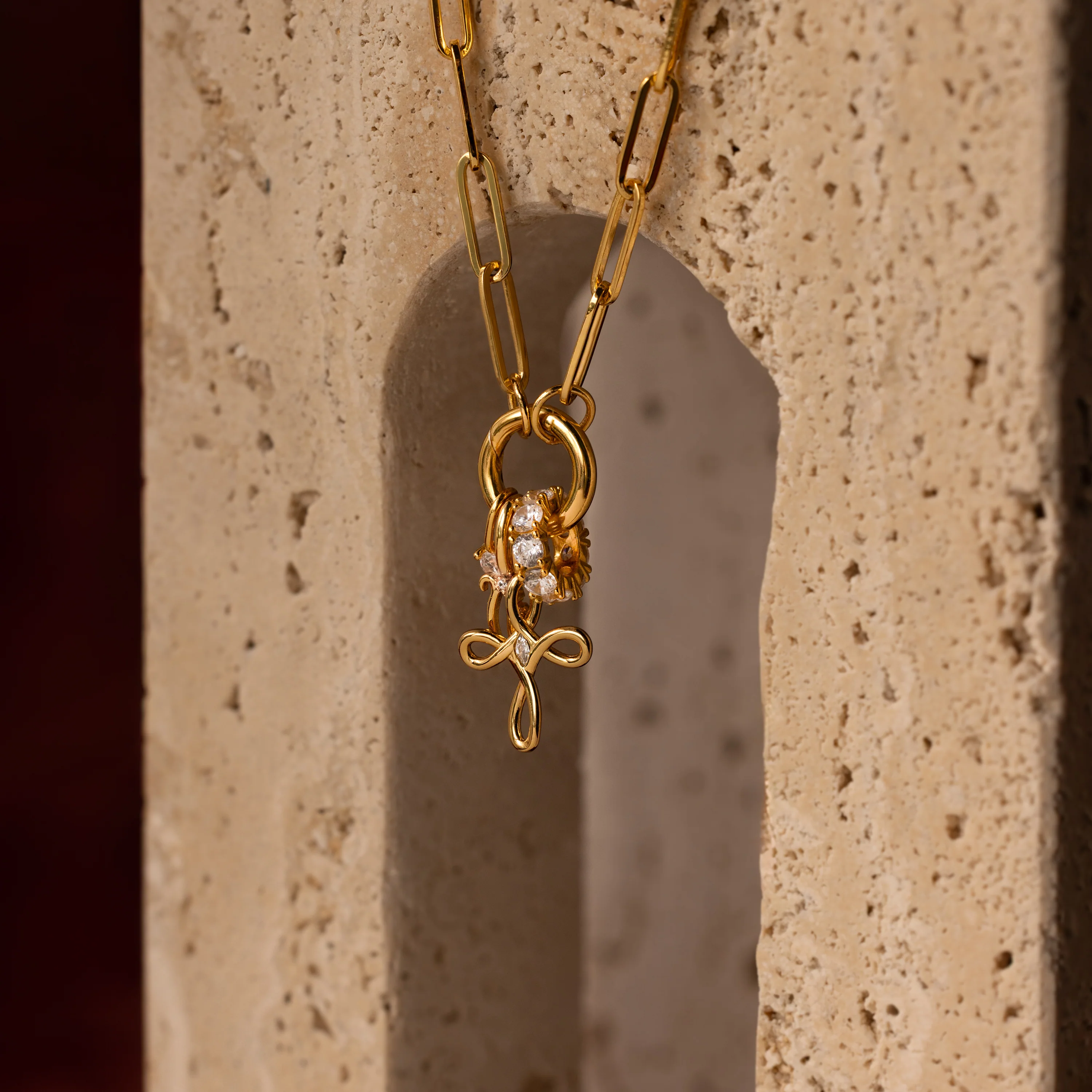Infinity Cross Charm in 18K Gold - Image 5