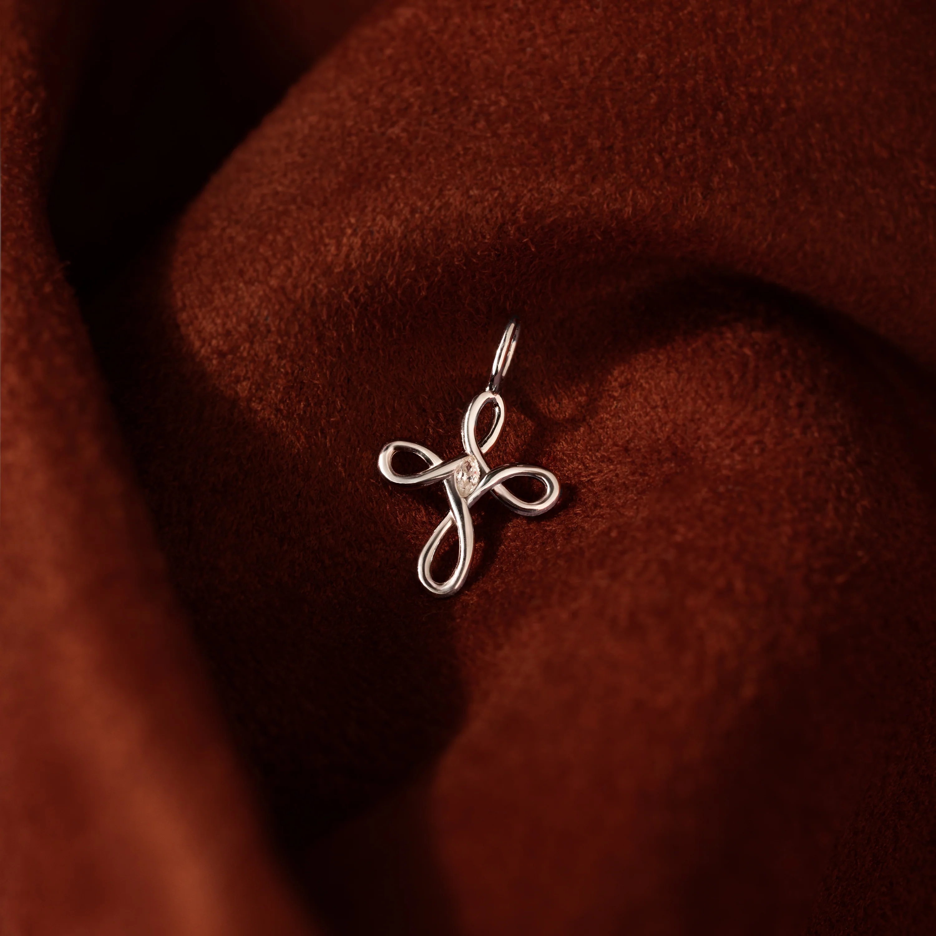 Infinity Cross Charm in Silver - Image 3