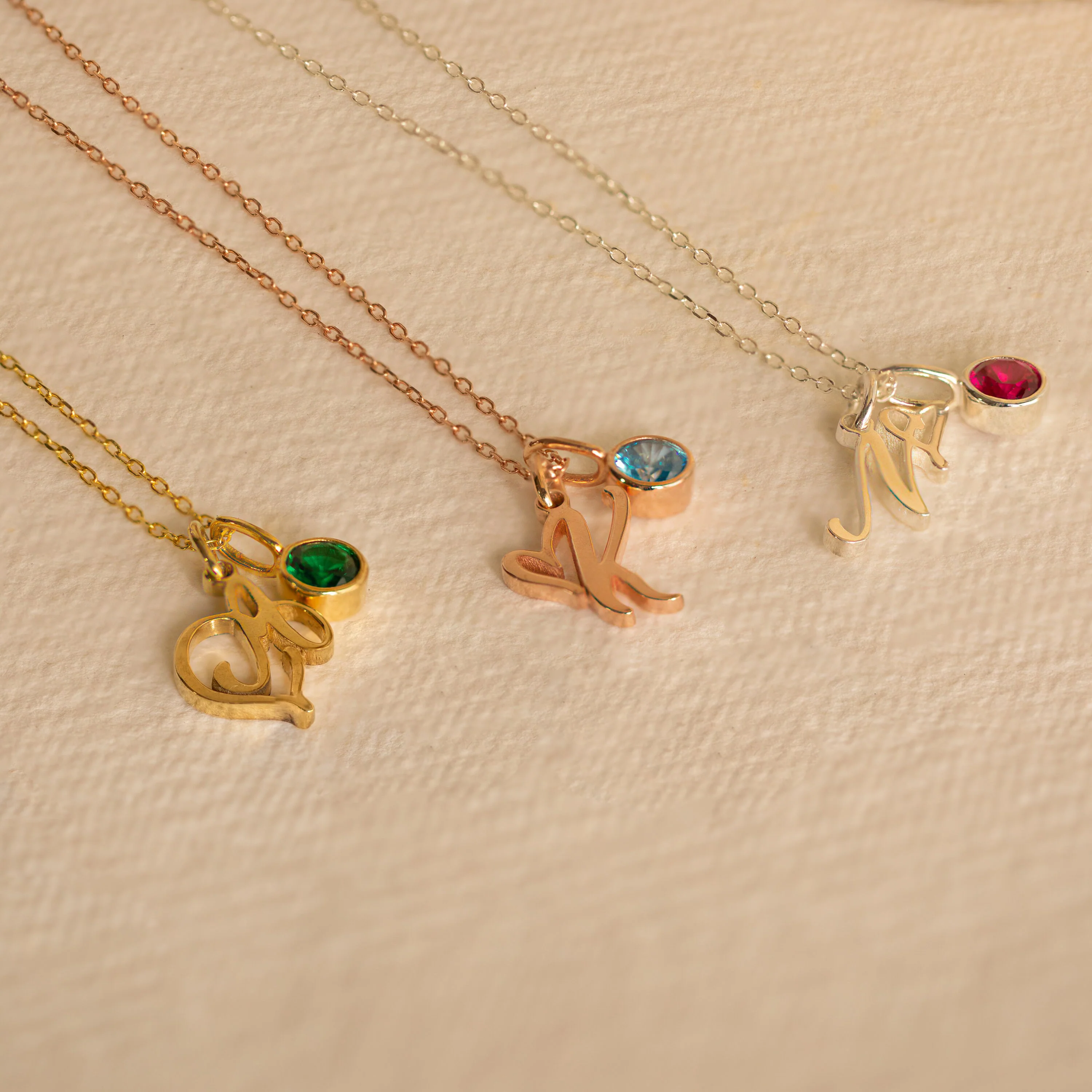 Initial Heart Birthstone Necklace - Image 3