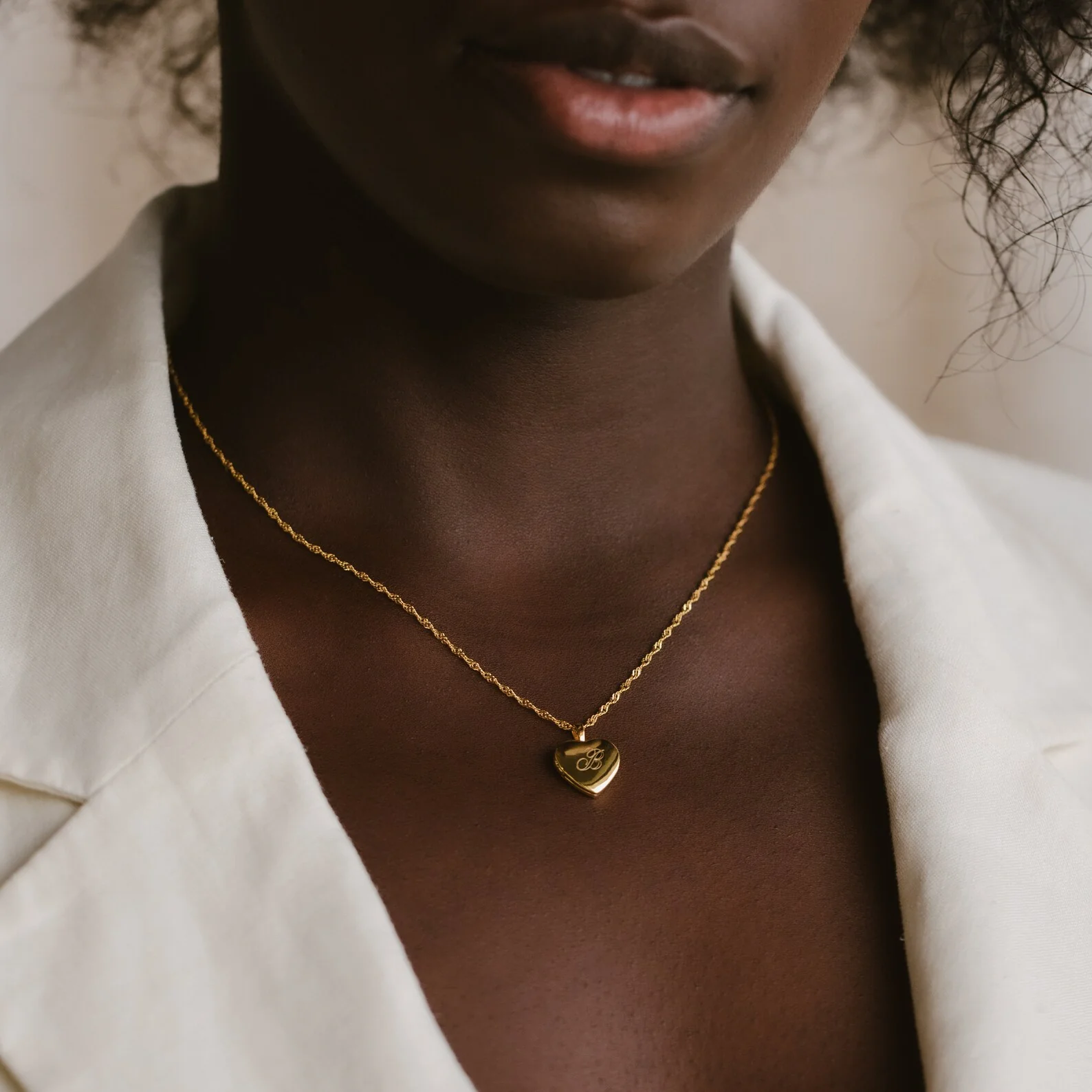 Initial Heart Locket Necklace - Image 2
