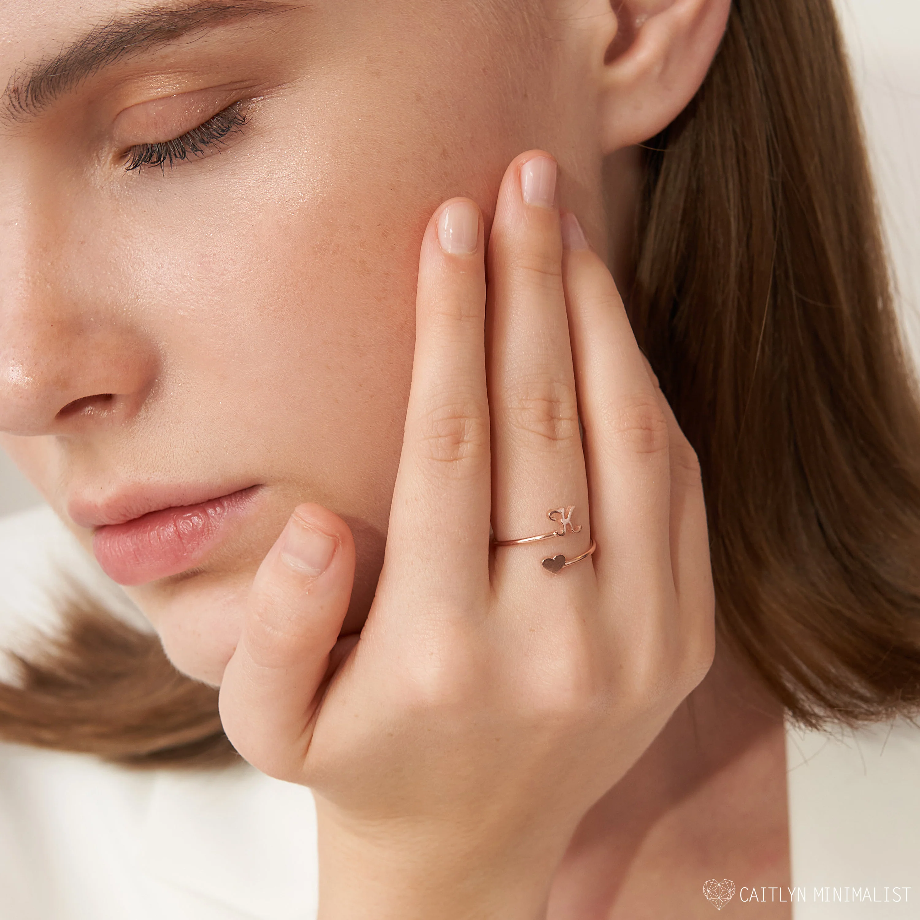 Initial Heart Wrap Ring - Image 3