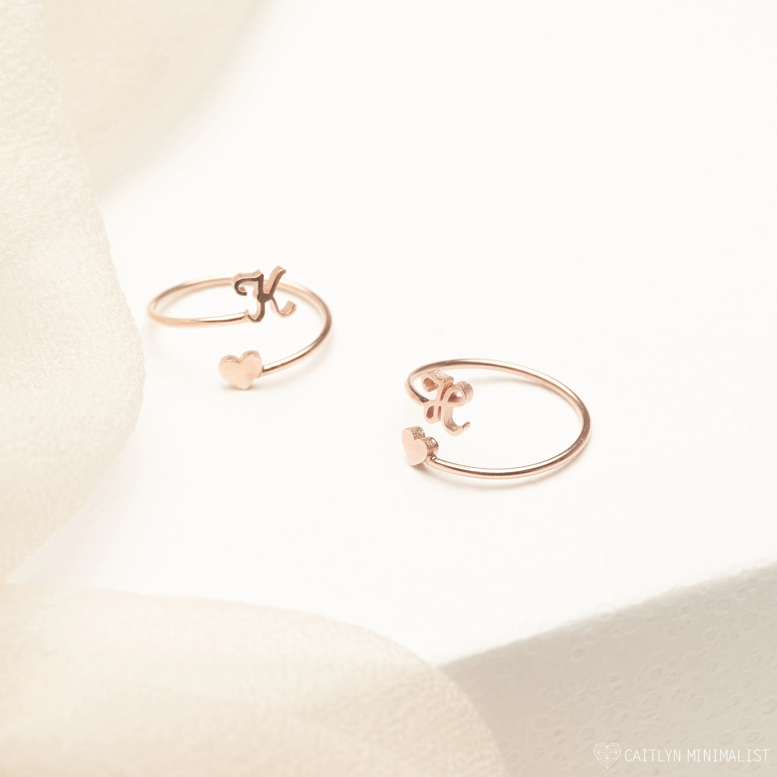 Initial Heart Wrap Ring - Image 6