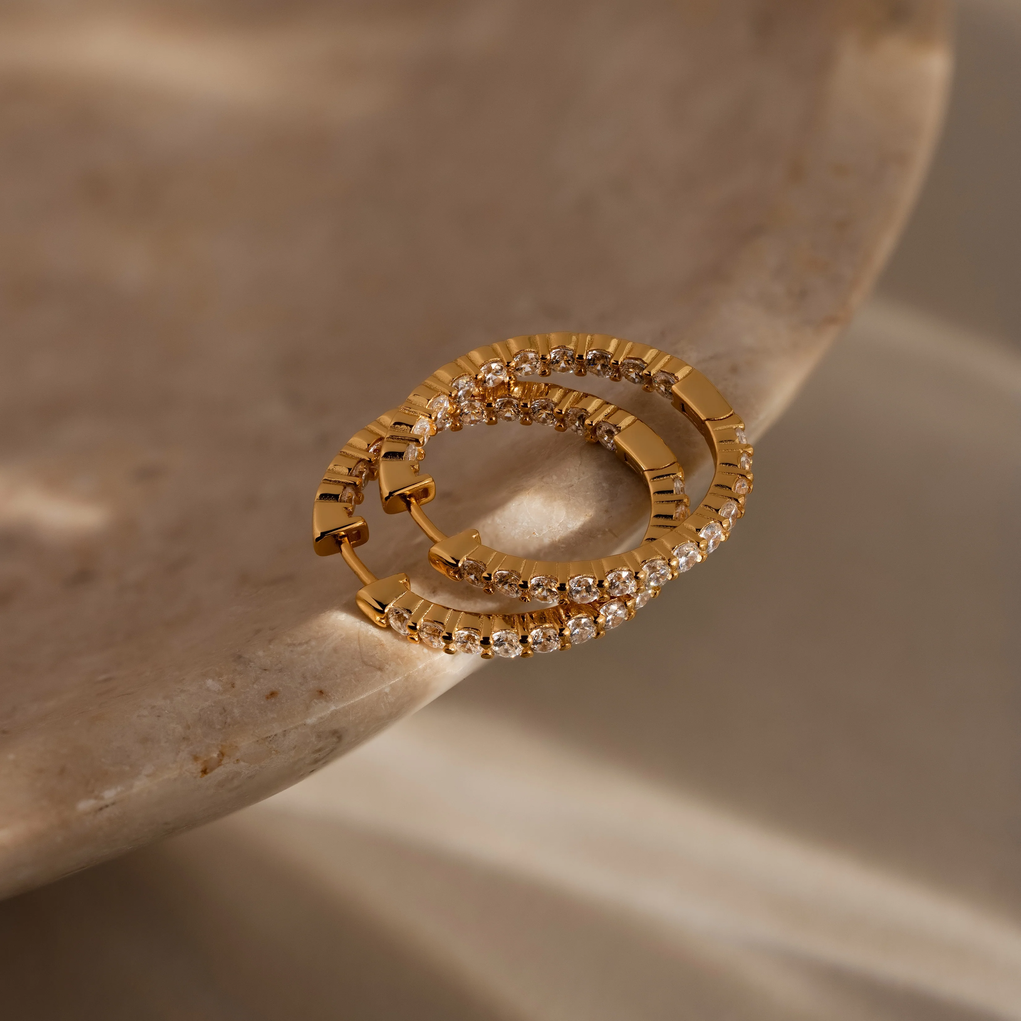 Inside Out Diamond Hoops in 18K Gold - Image 7