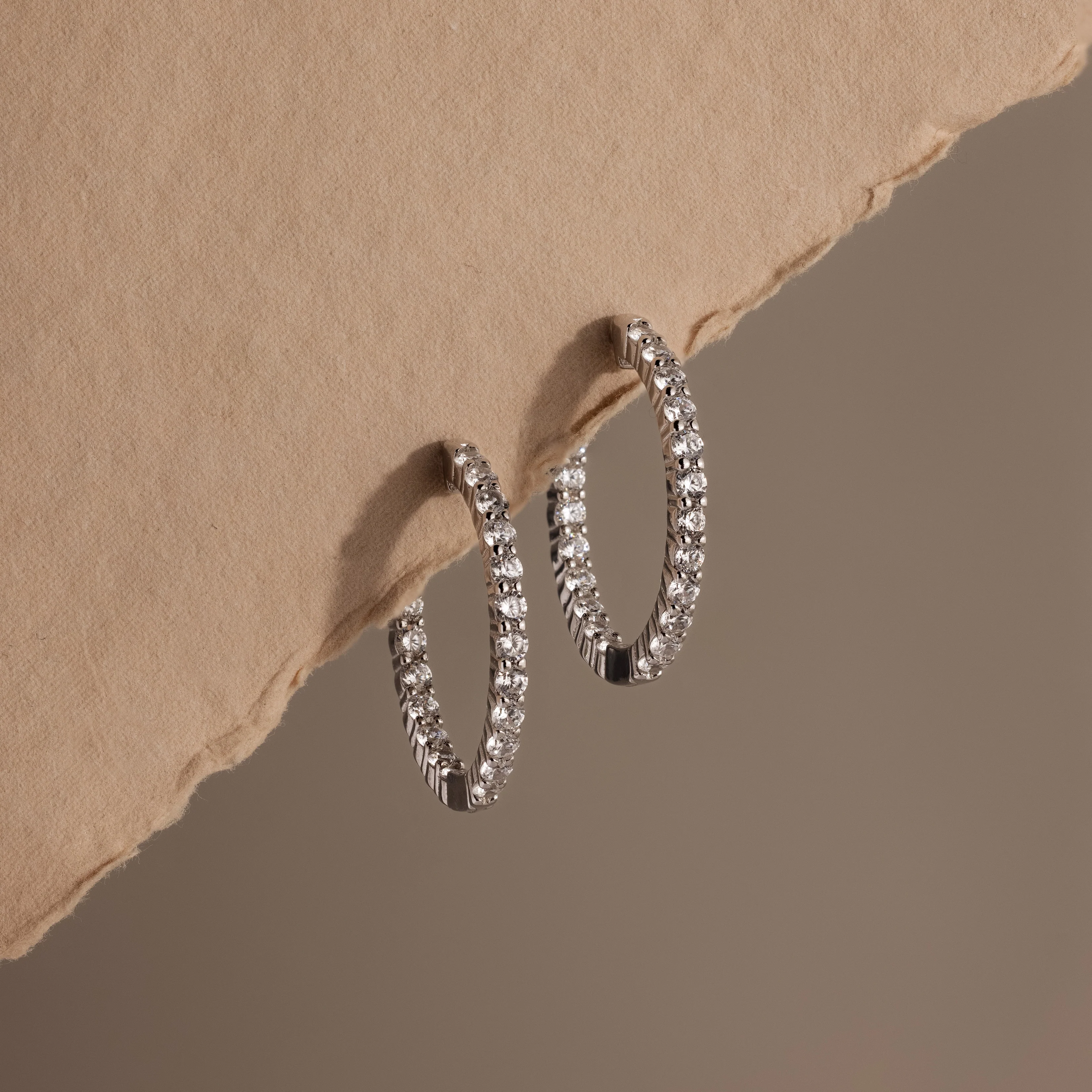 Inside Out Diamond Hoops - Image 2