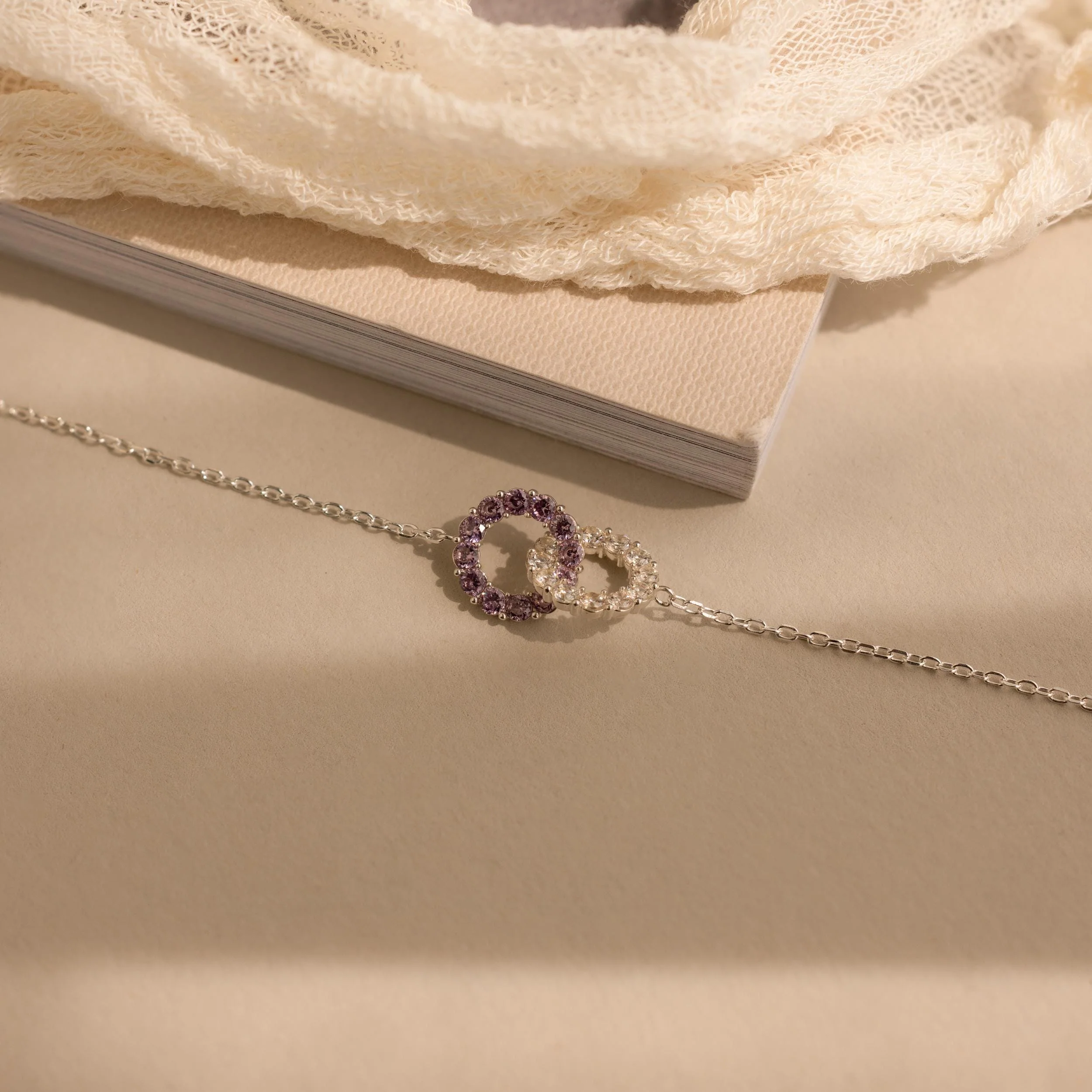 Interlocking Duo Birthstone Bracelet - Image 3