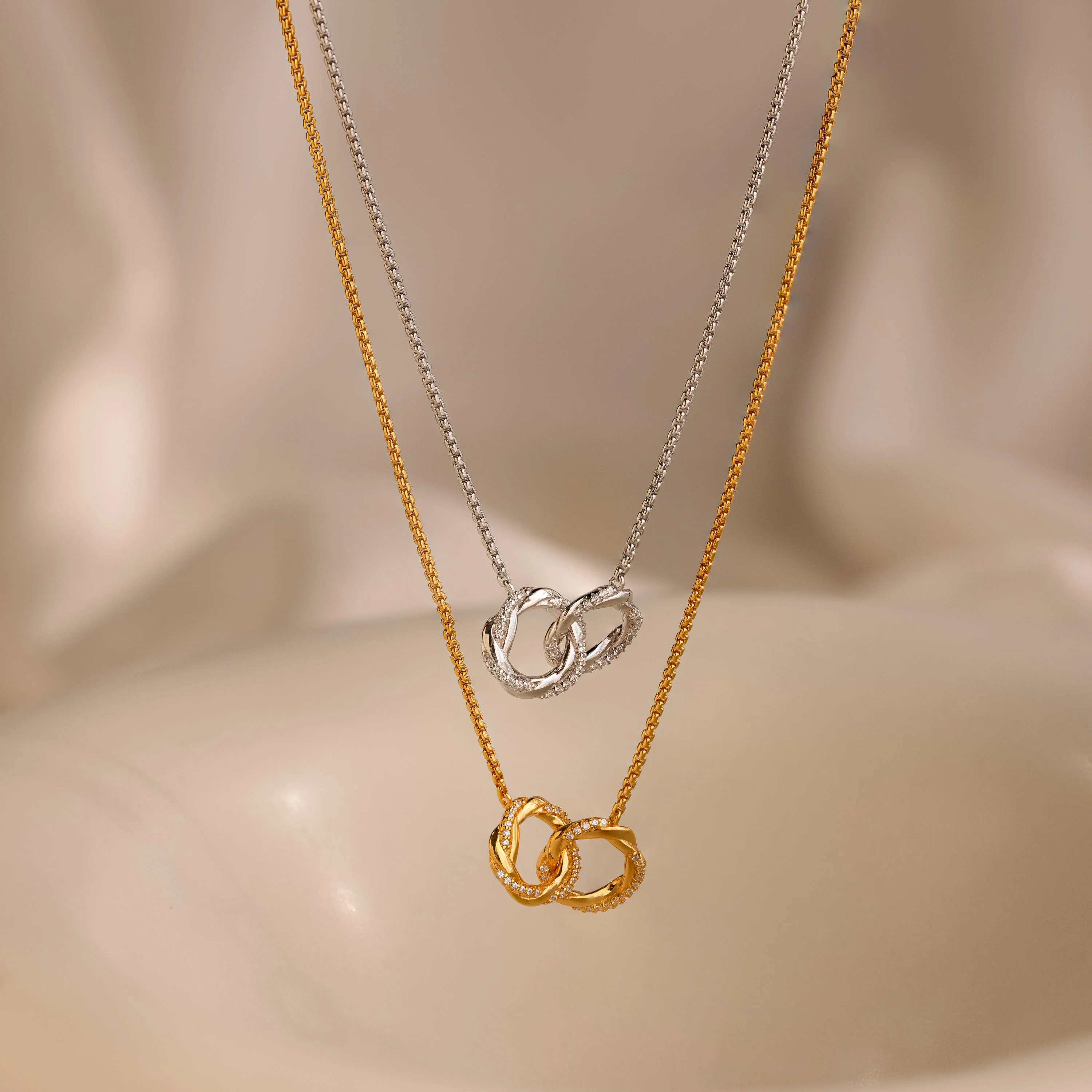 Interlocking Pave Charm Necklace - Image 6