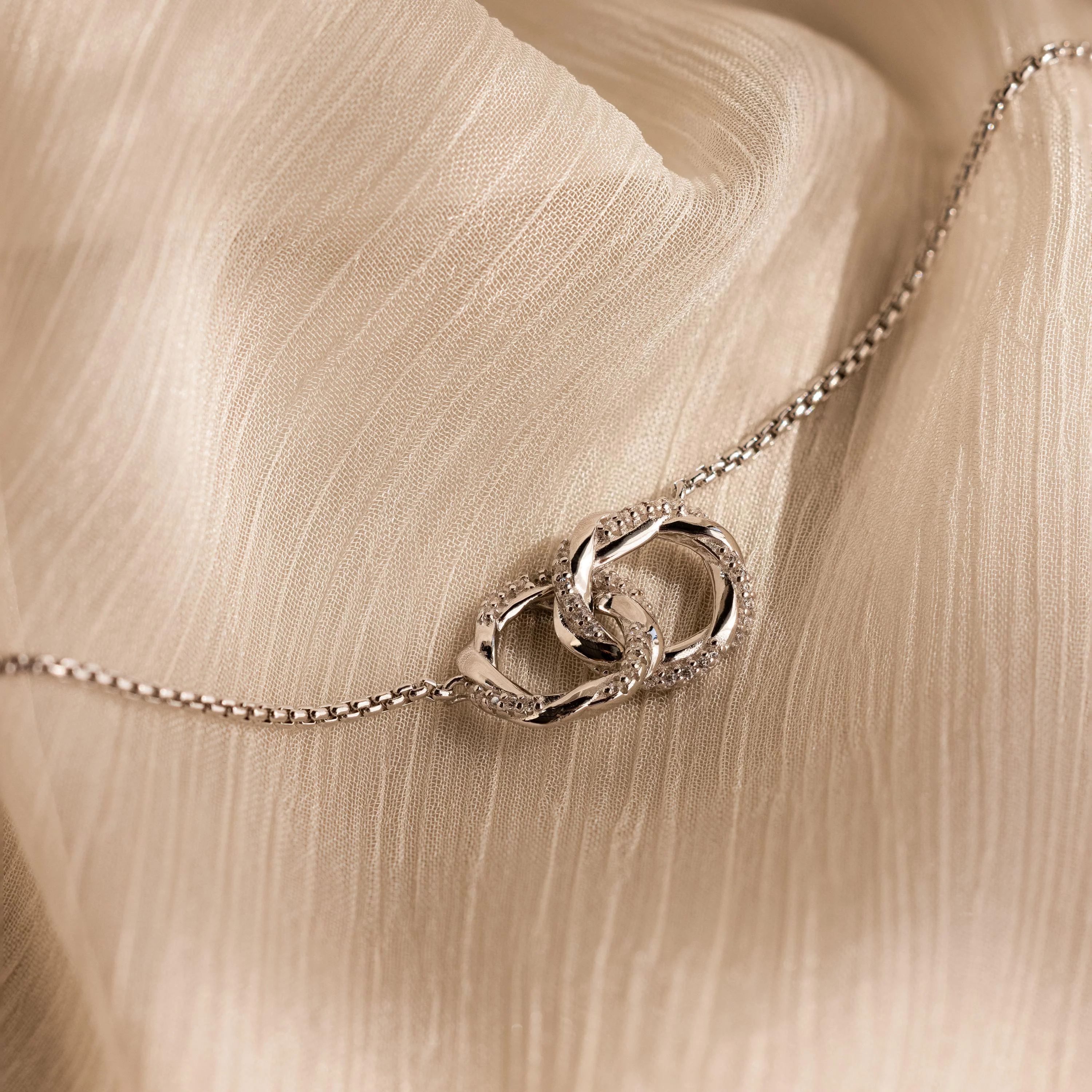 Interlocking Pave Charm Necklace - Image 8
