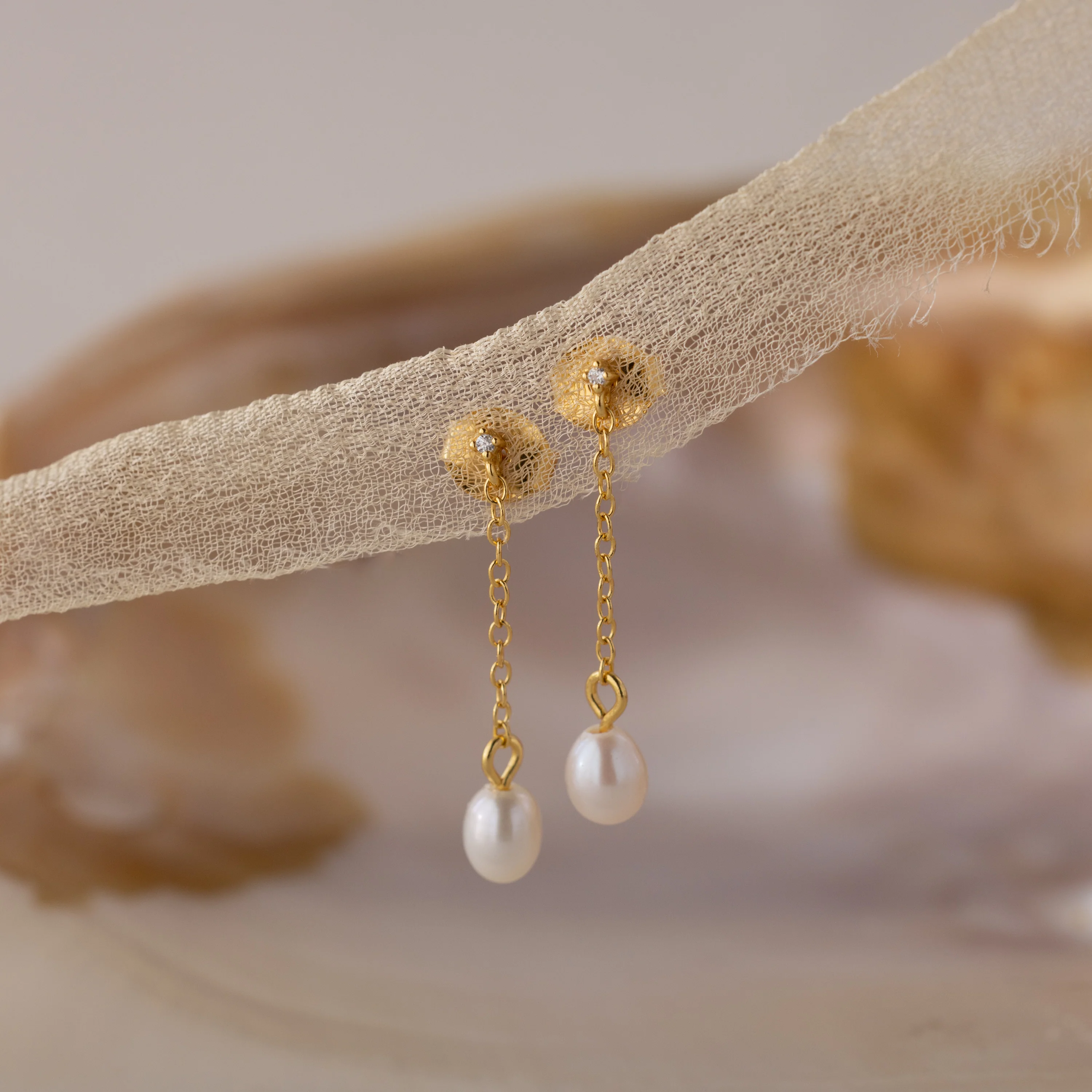 Isha Pearl Drop Earrings - Image 8