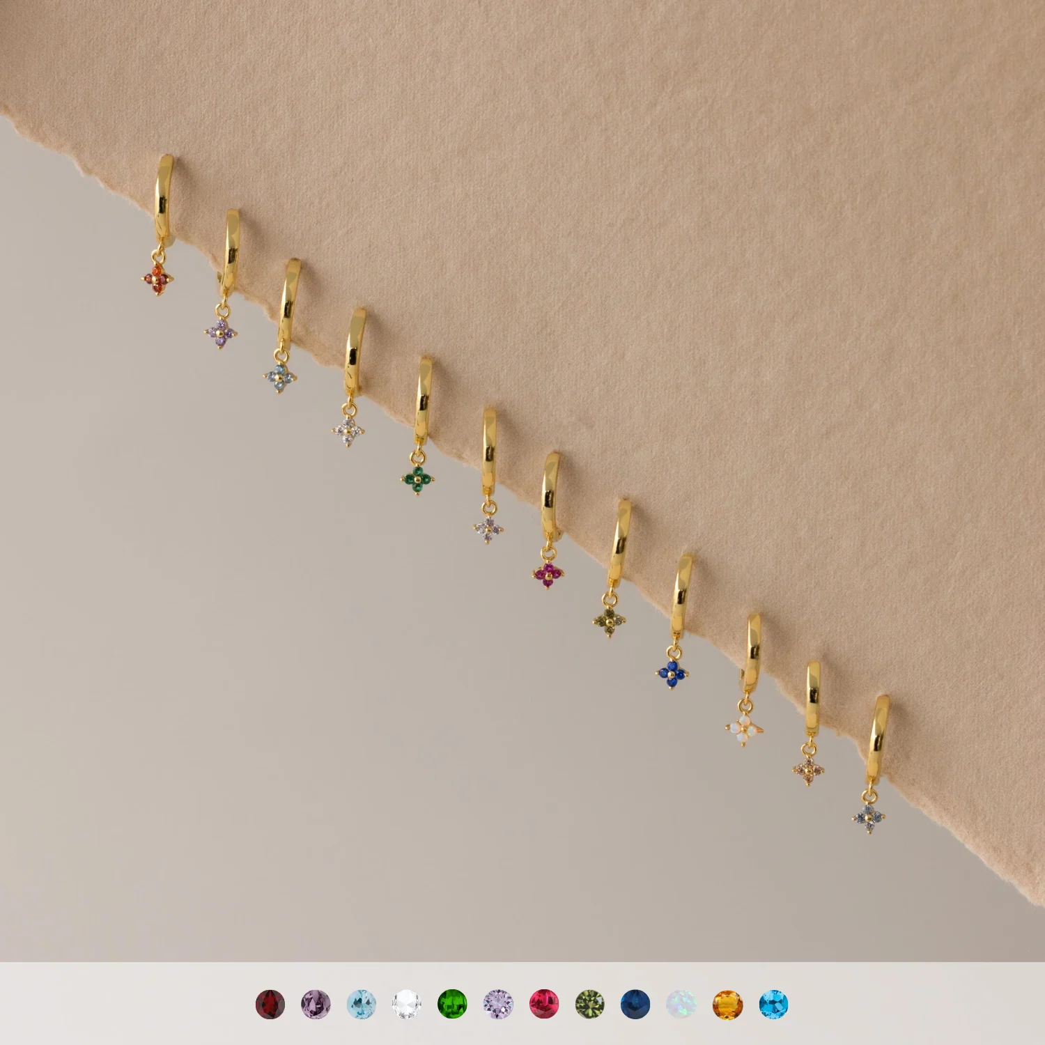 Ivy Birthstone Hoops