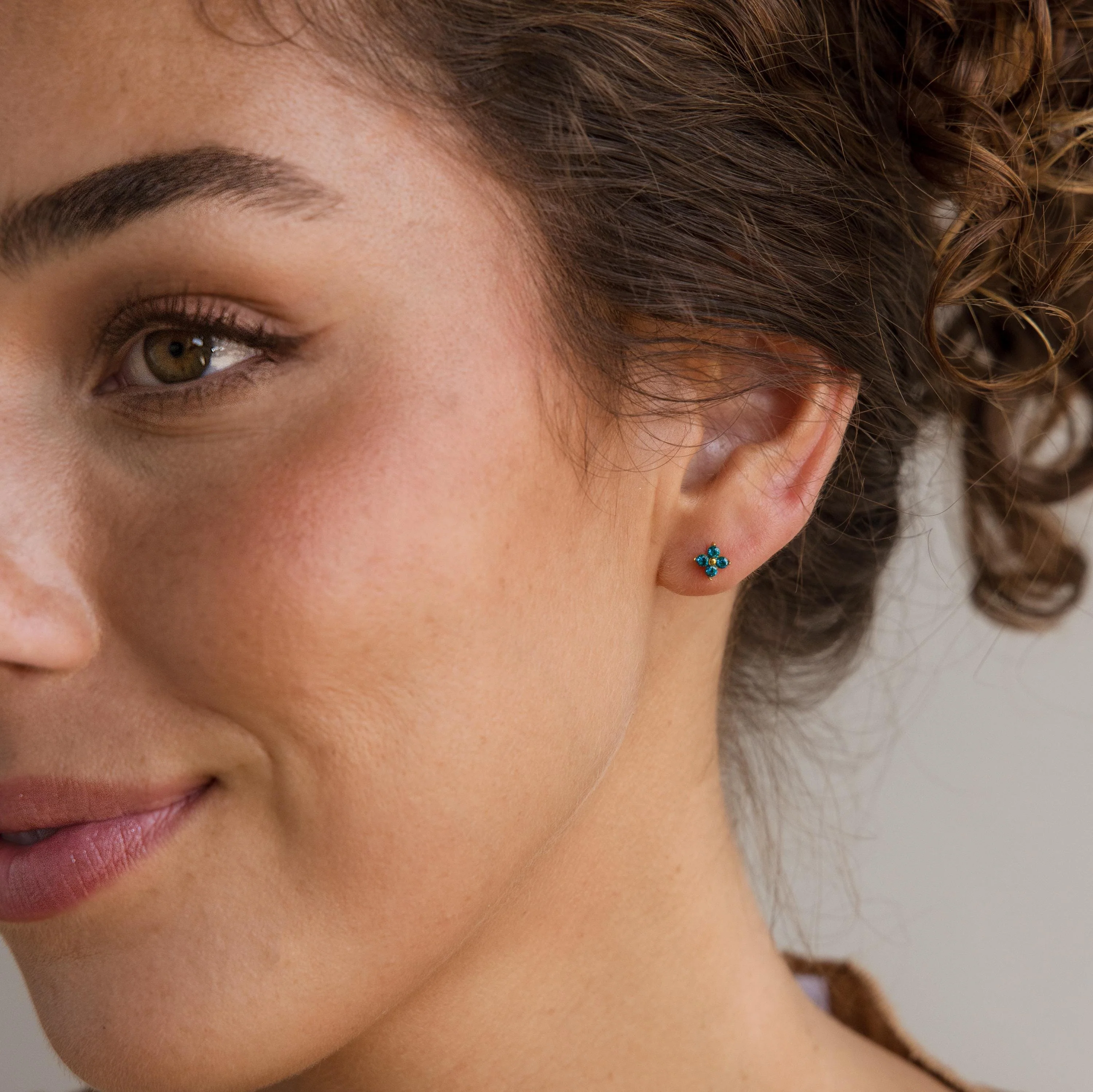 Ivy Flower Birthstone Studs - Image 4