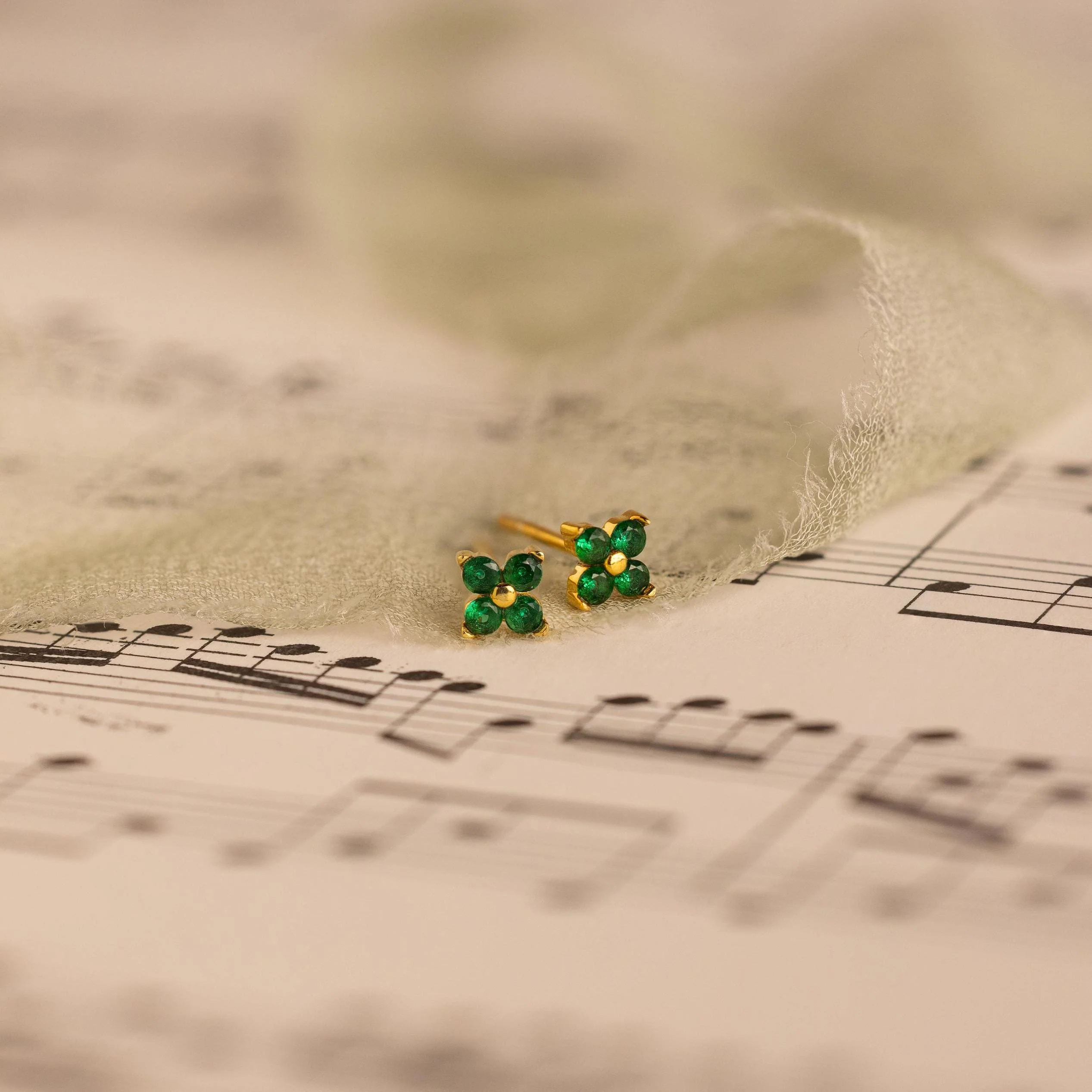 Ivy Flower Birthstone Studs - Image 6