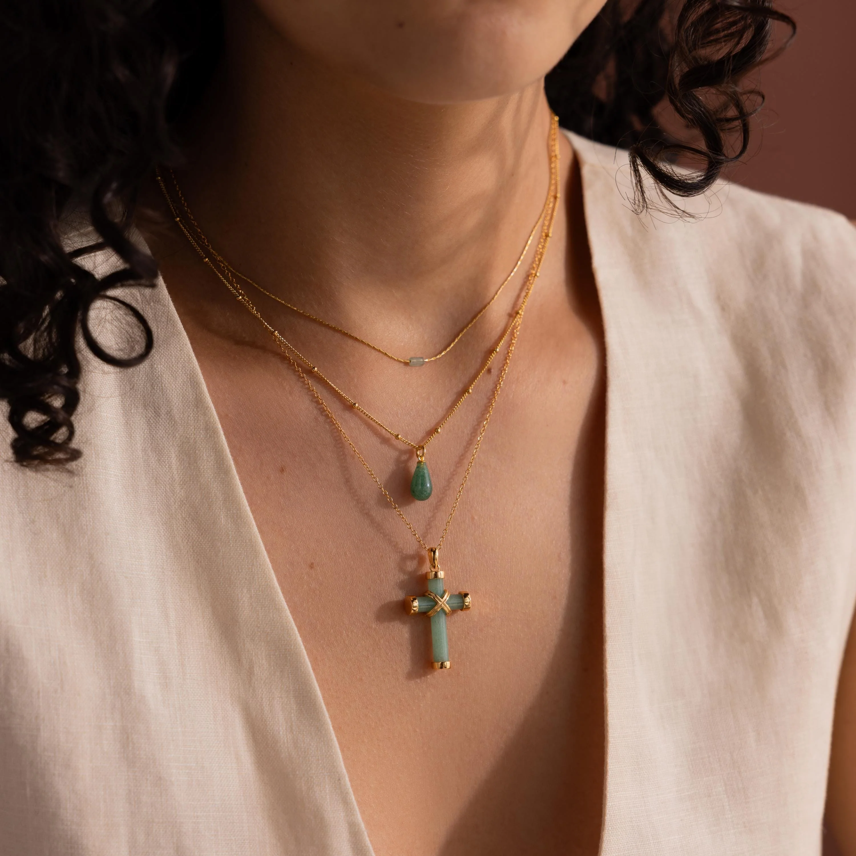 Jade Cross Necklace - Image 6