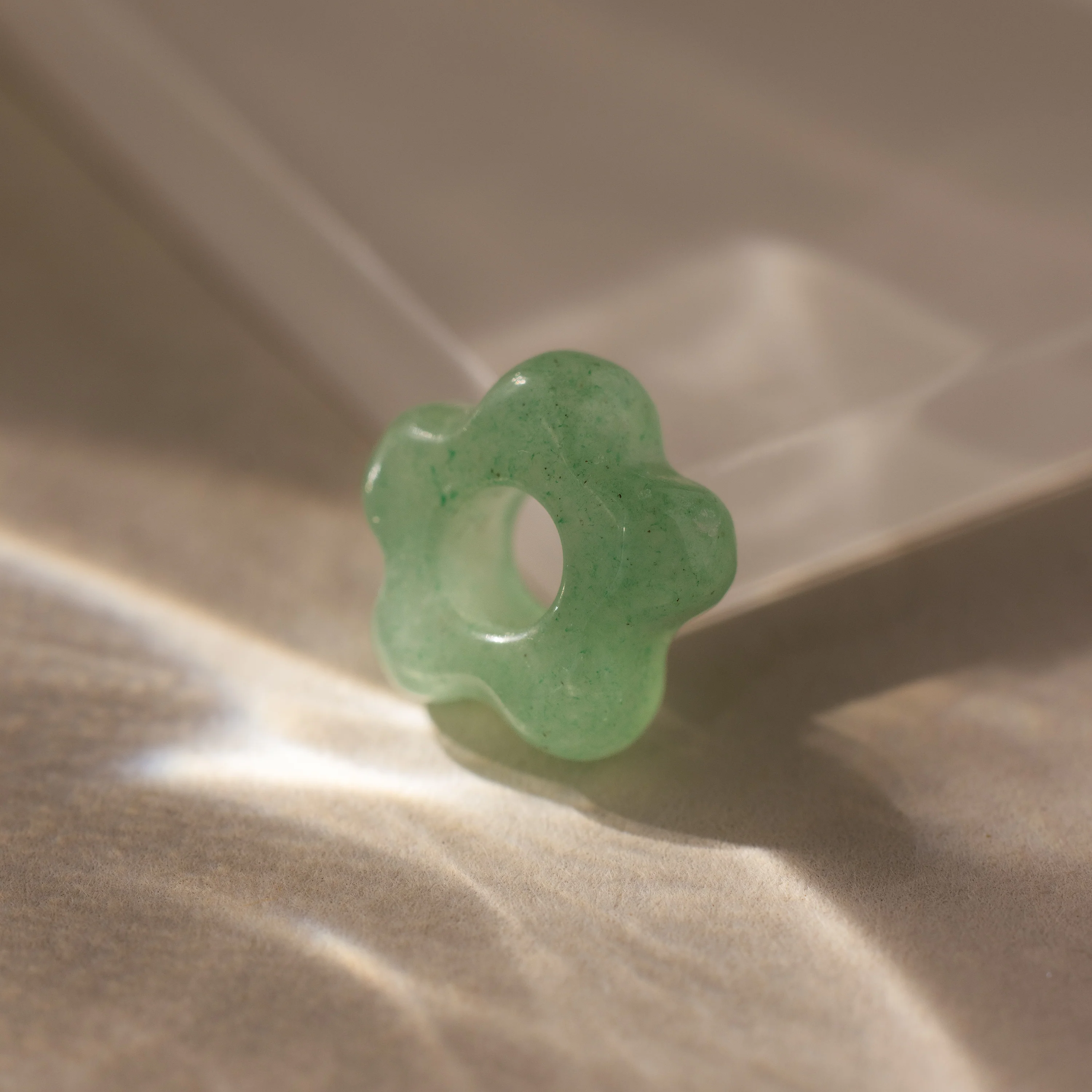 Jade Flower Spacer Charm