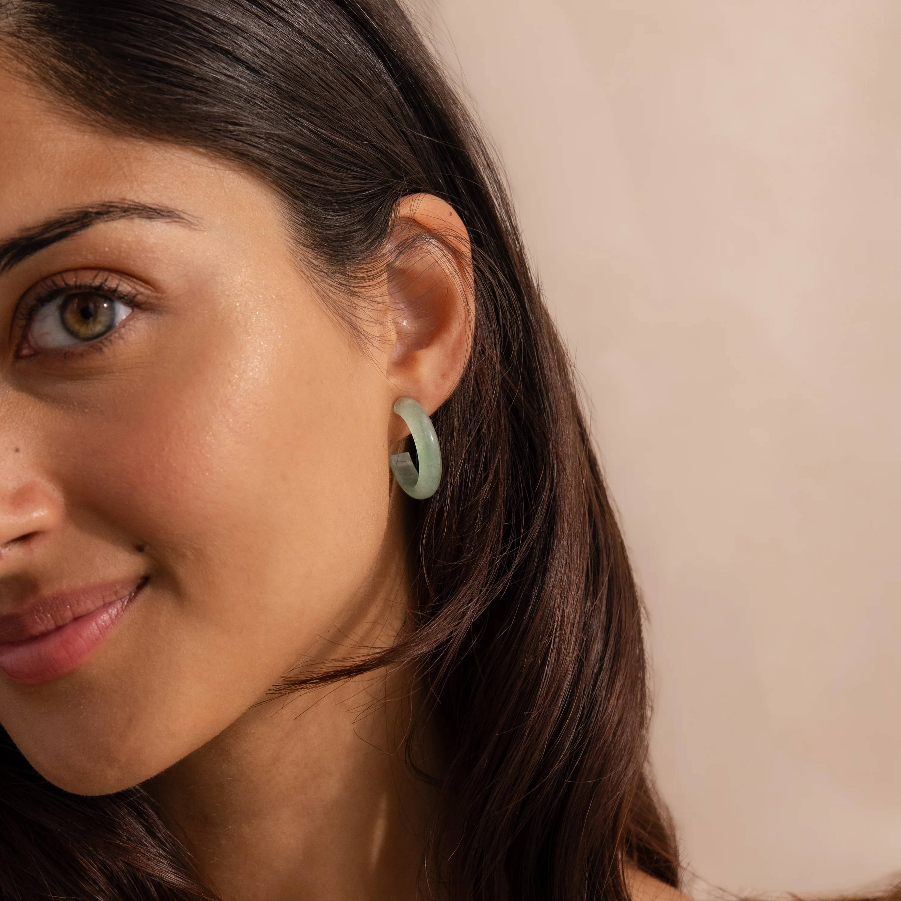 Jade Hoop Earrings - Image 8