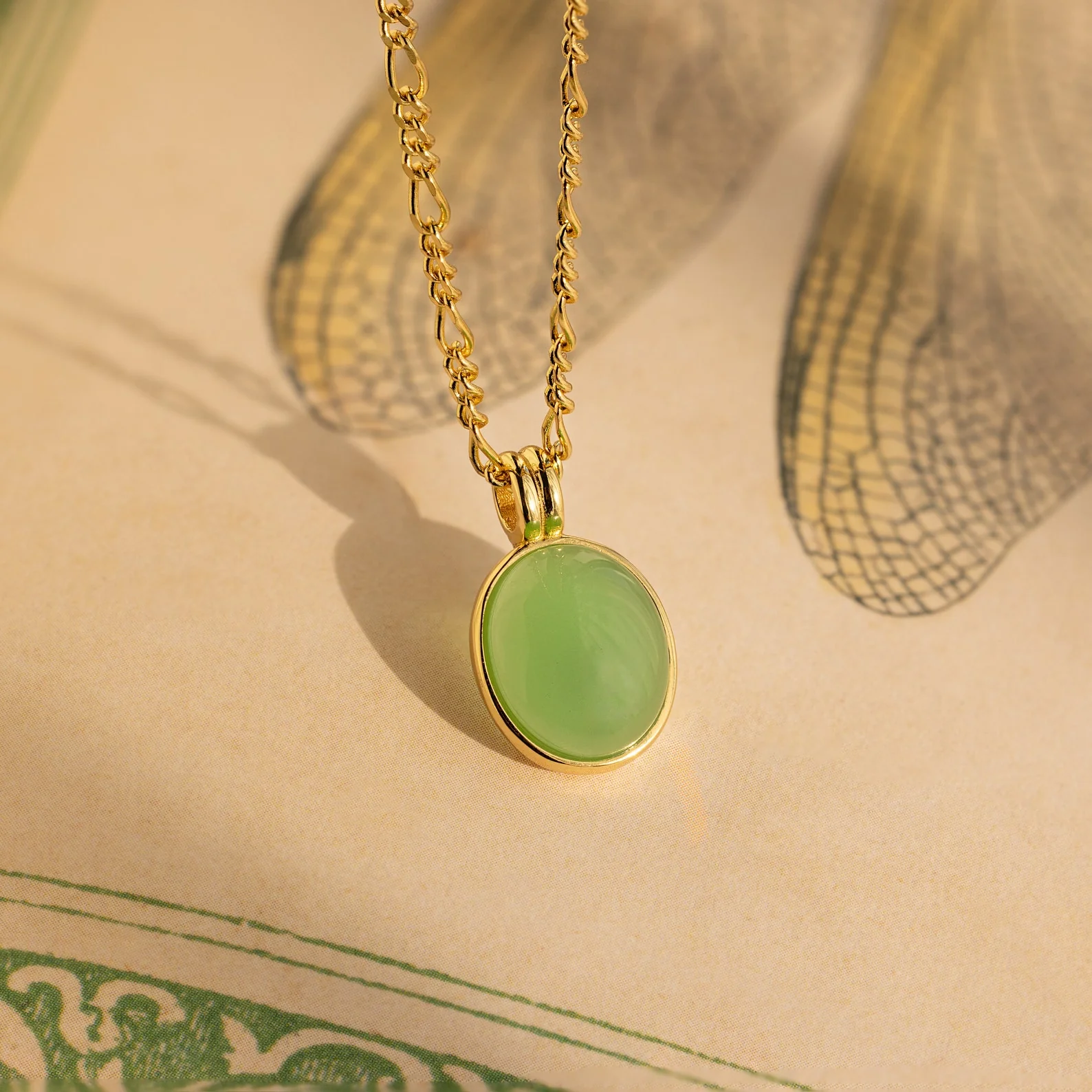 Jade Oval Pendant Necklace - Image 5