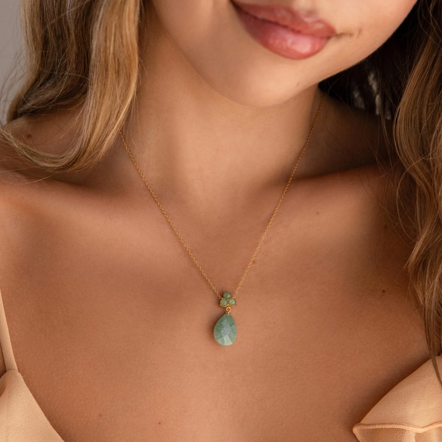 Jade Teardrop Necklace - Image 2