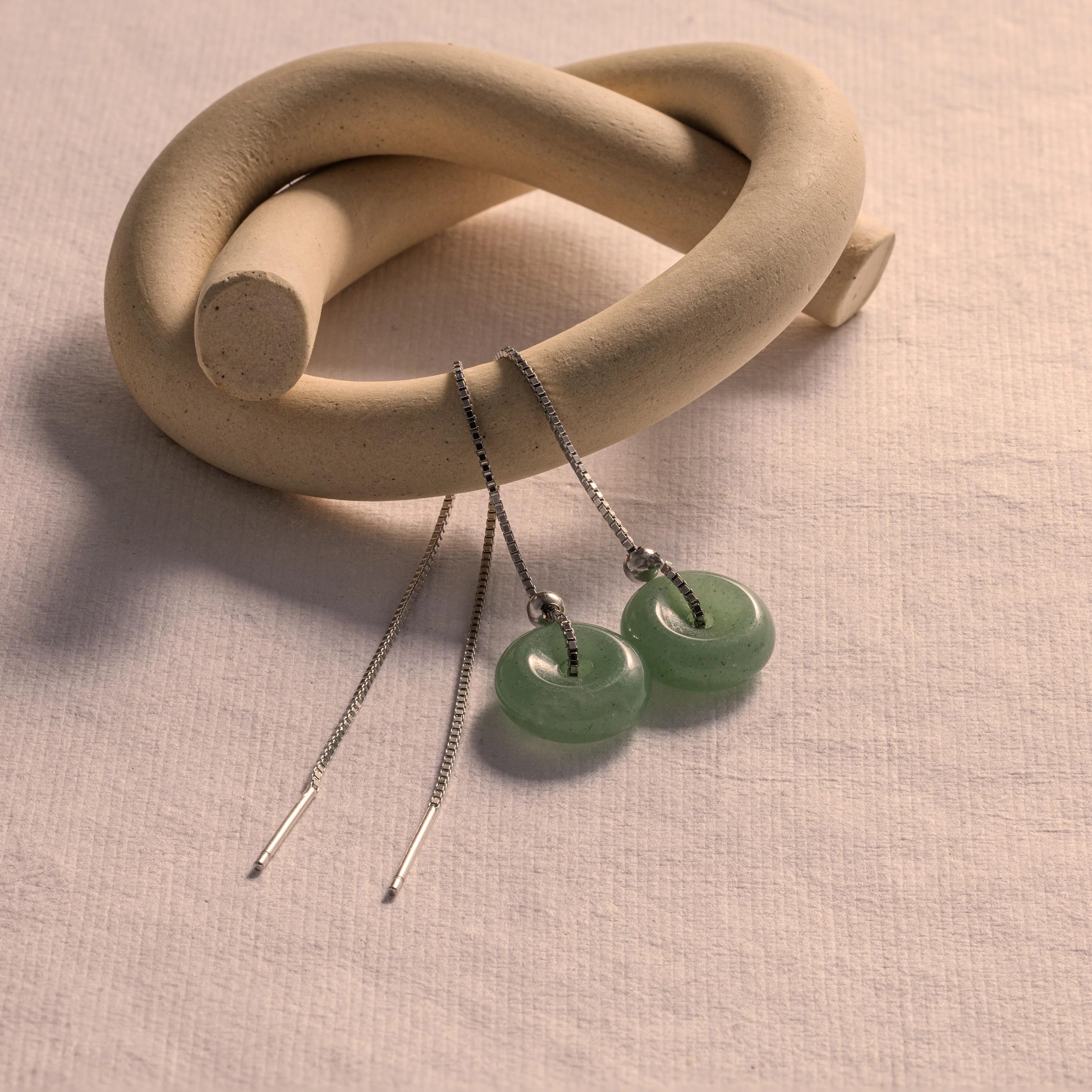 Jade Threader Earrings - Image 7
