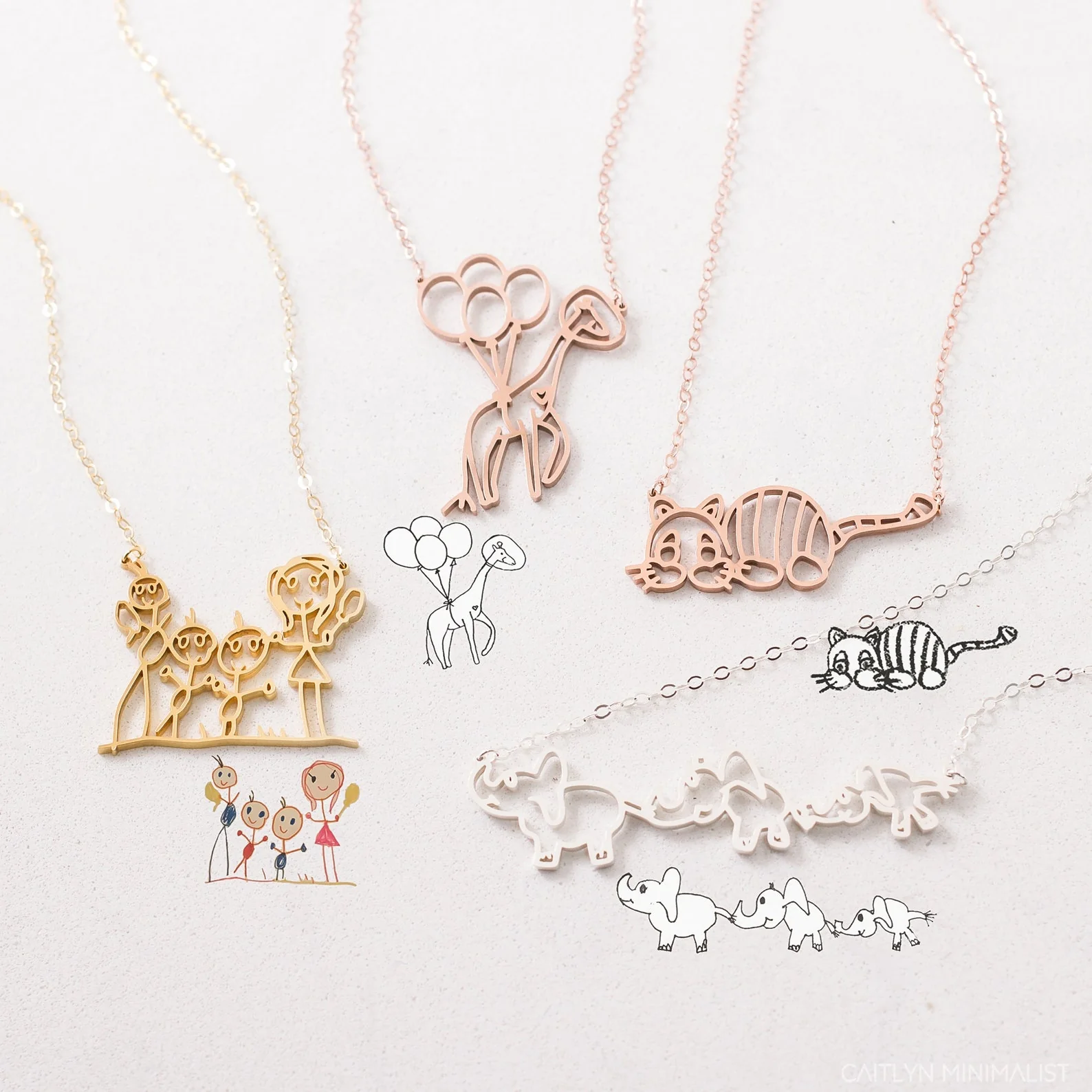 Kids Drawing Necklace in Silver - Image 6