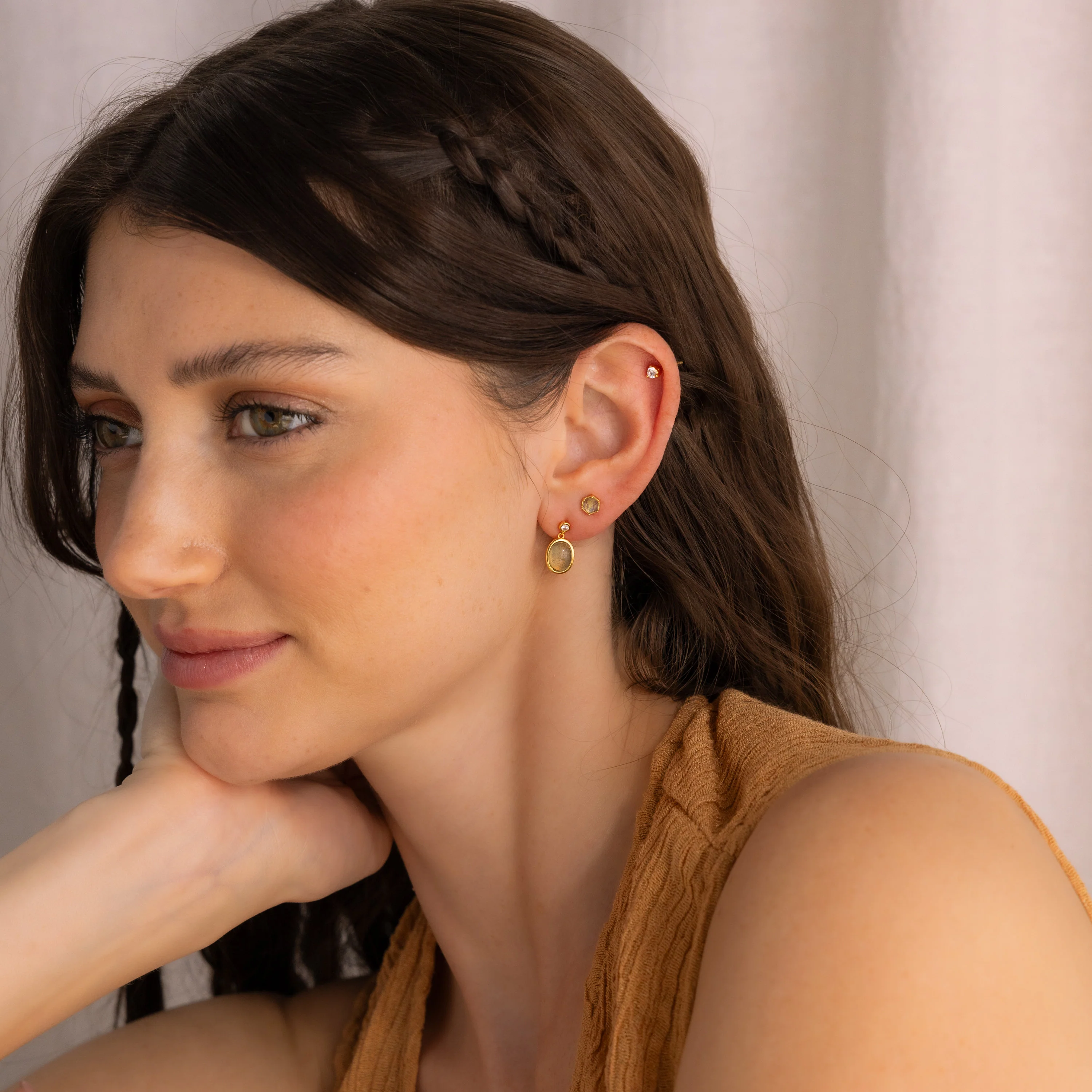 Labradorite Hexagon Studs - Image 6
