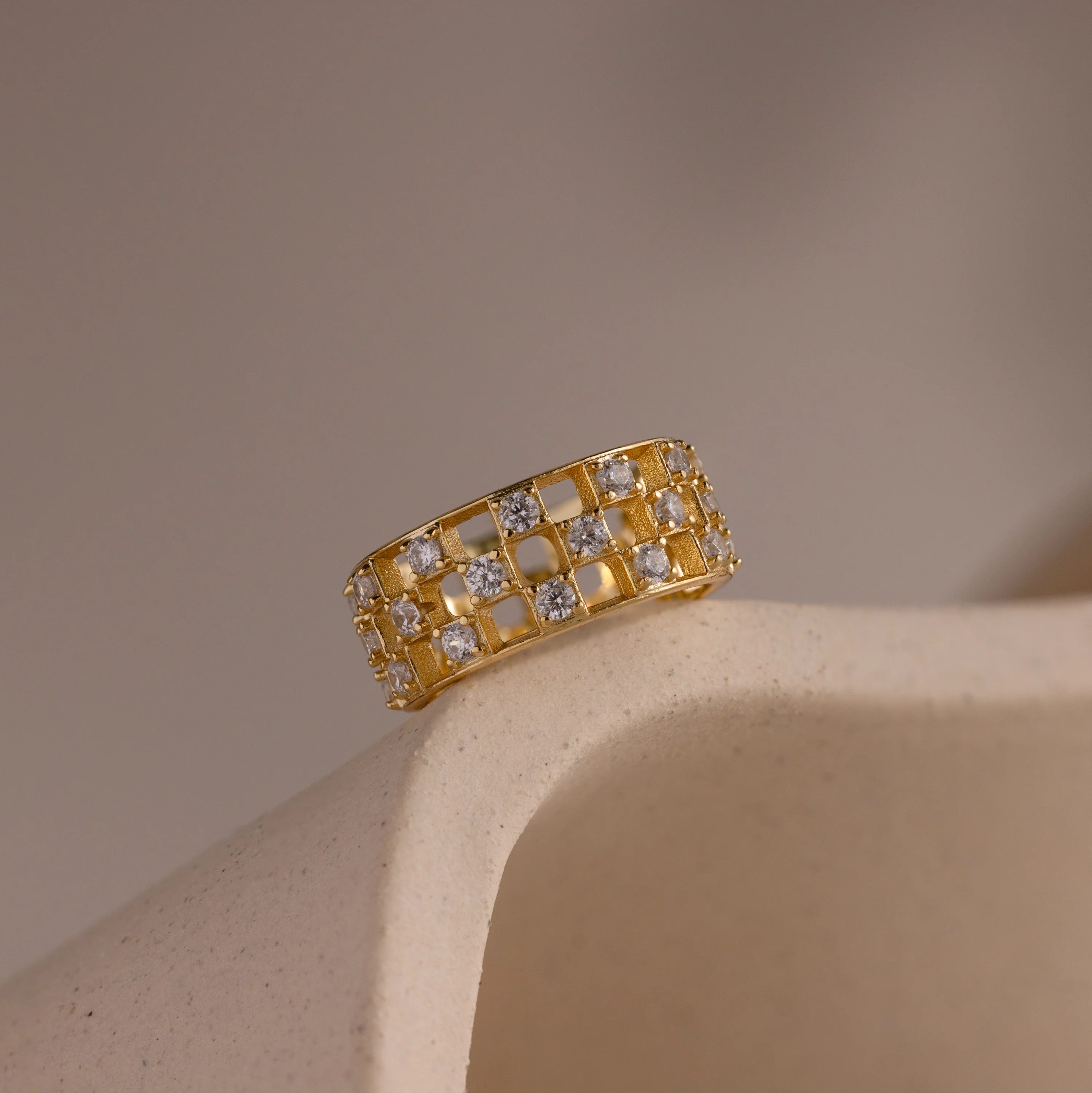 Lace Checkered Ring - Image 3
