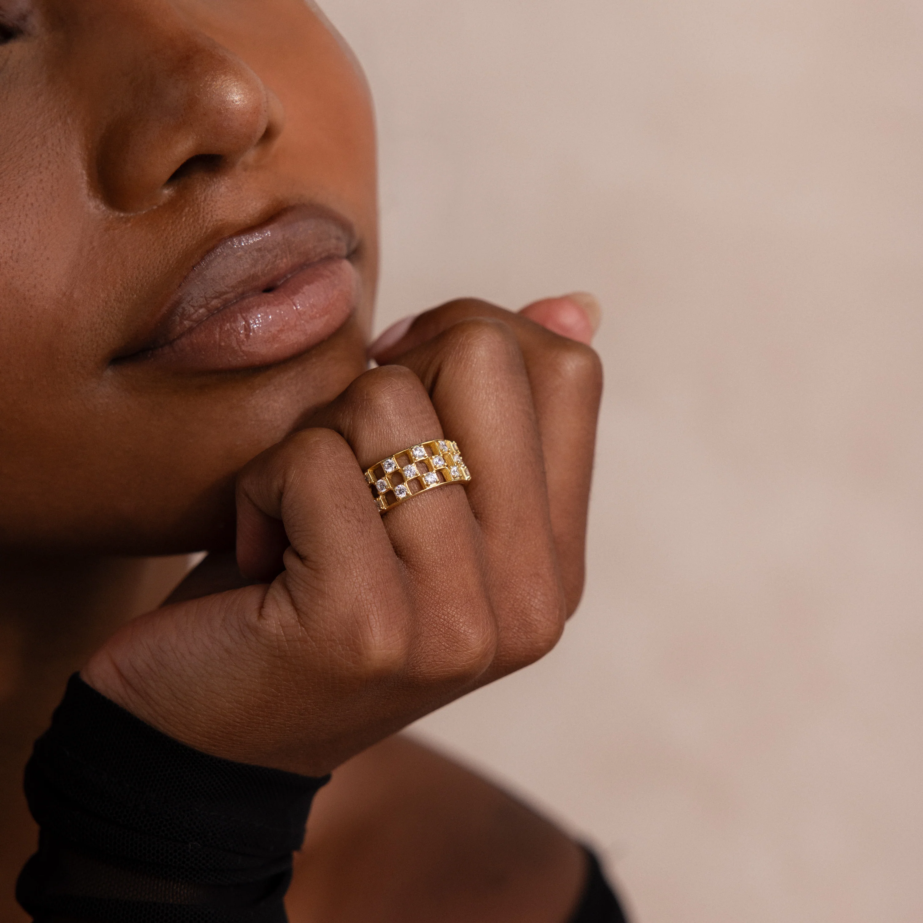 Lace Checkered Ring - Image 7