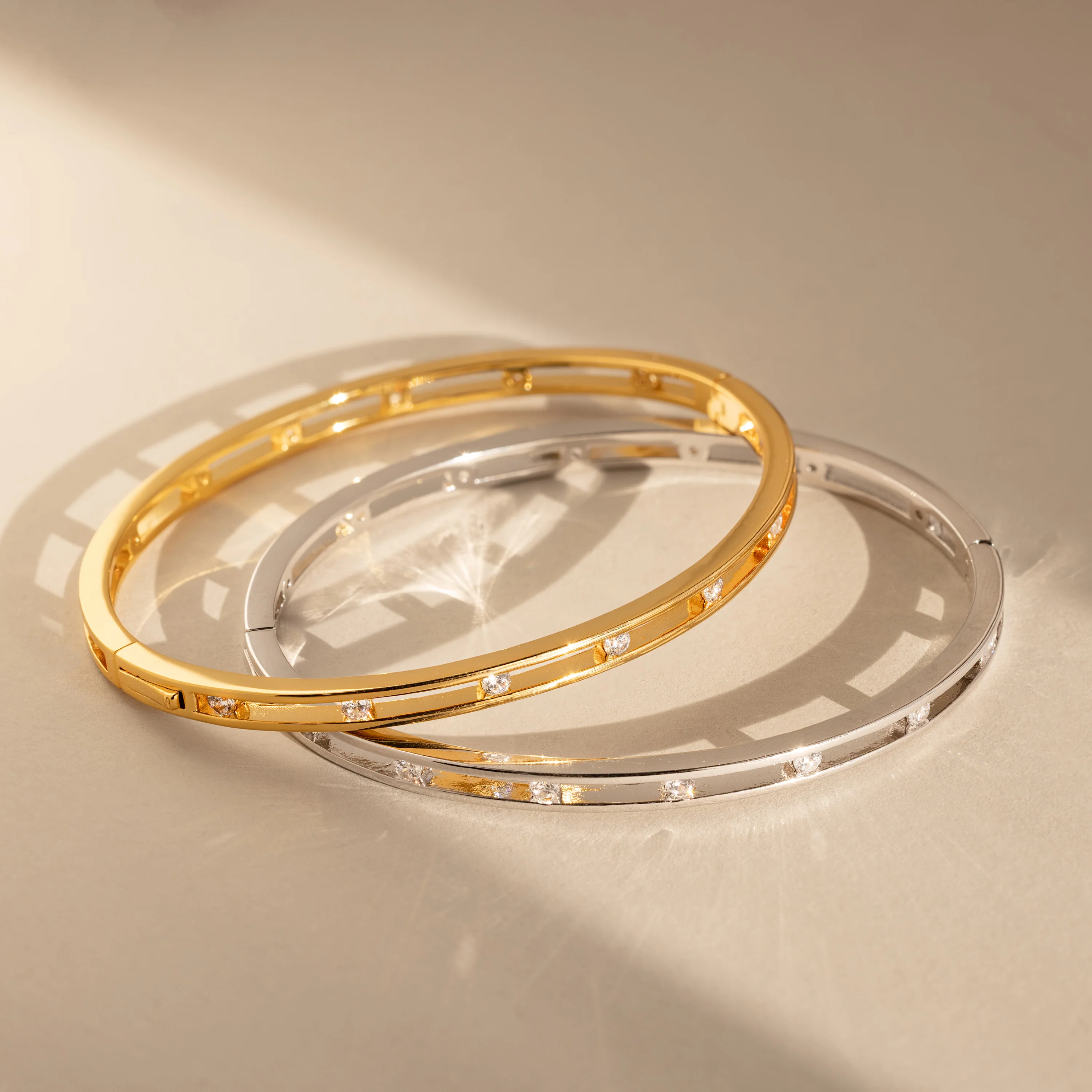 Lace Diamond Bangle in Silver - Image 3