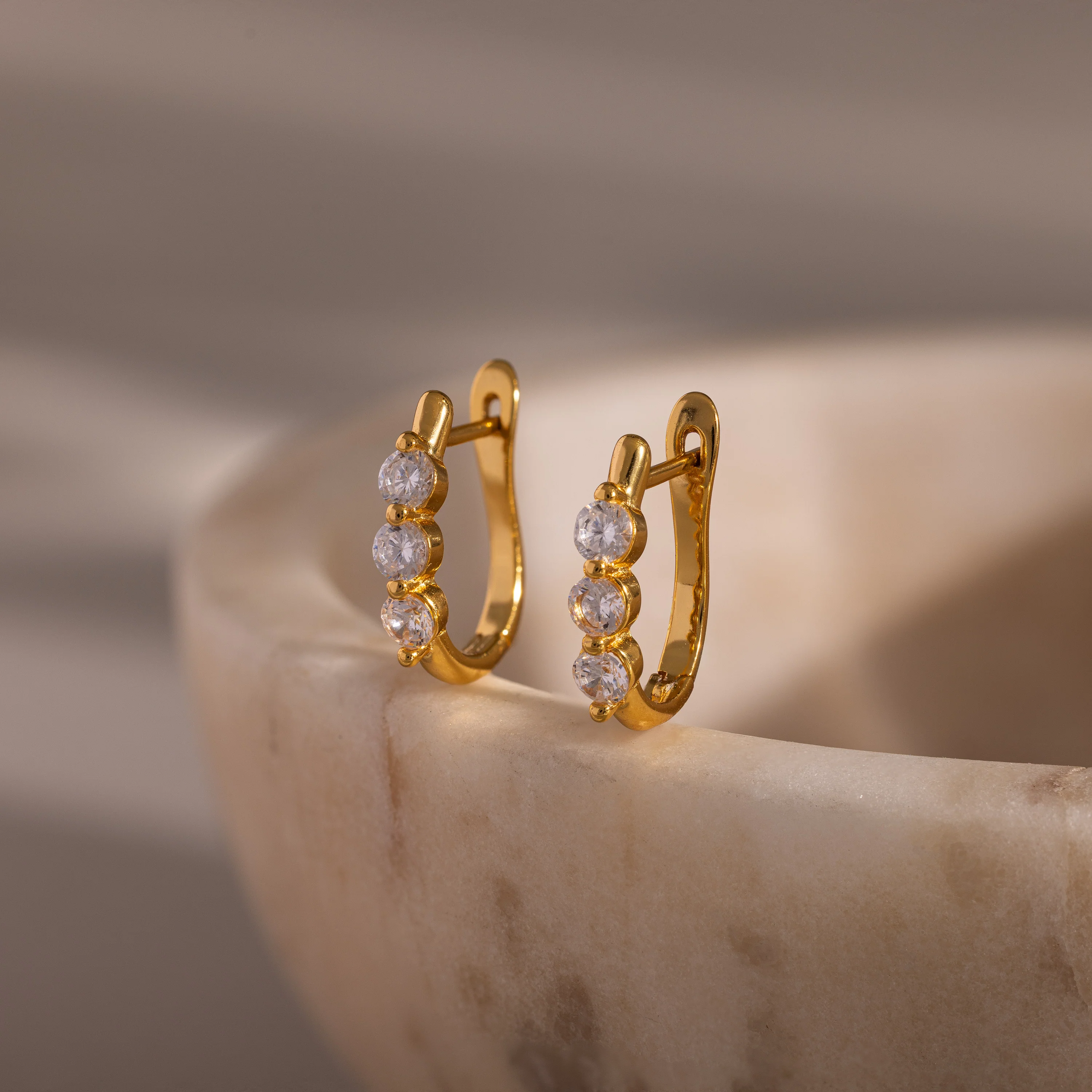 Lace Diamond Hoops in 18K Gold